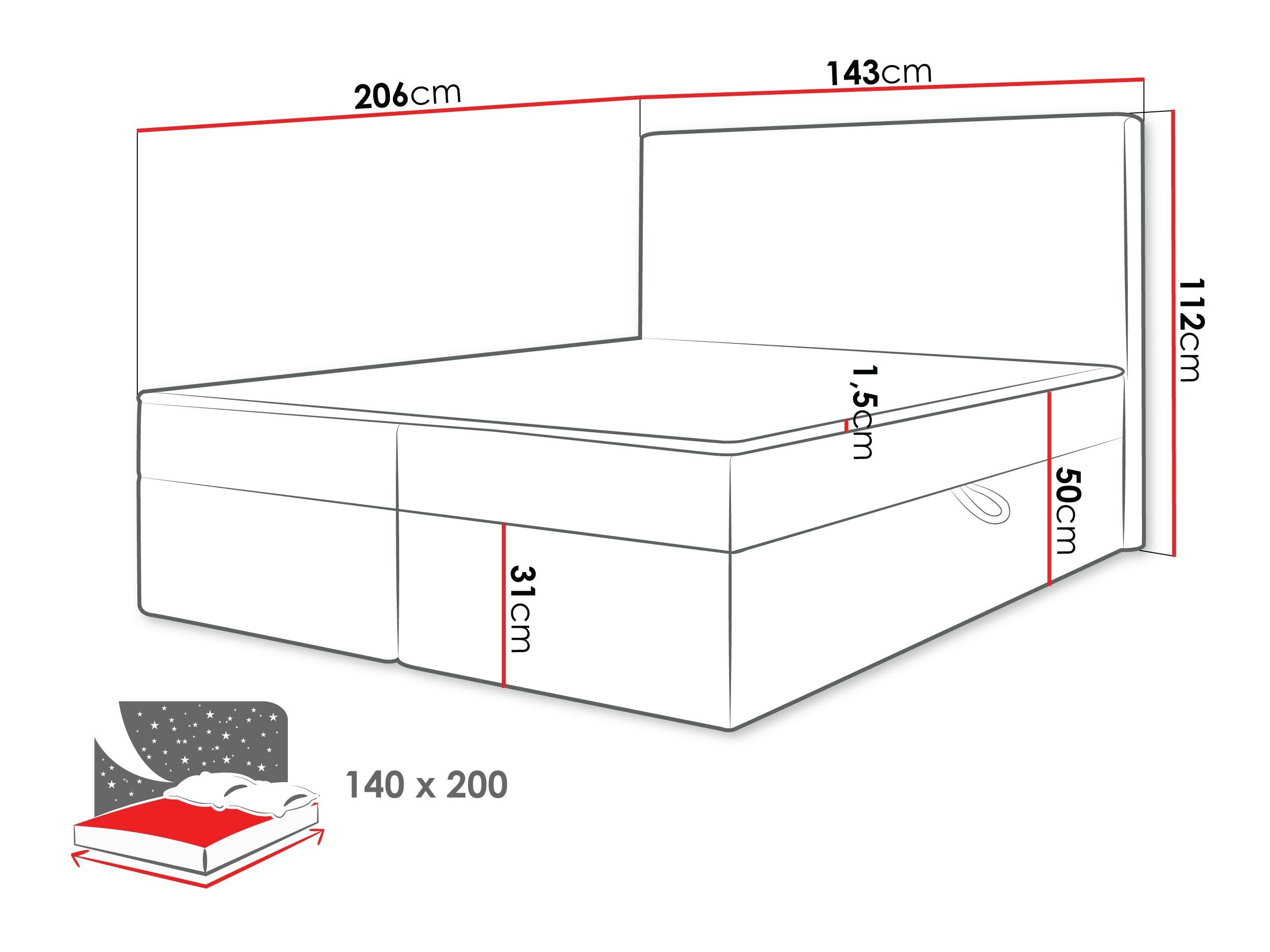 Континентално легло Comfivo 502 (Ambience 02)