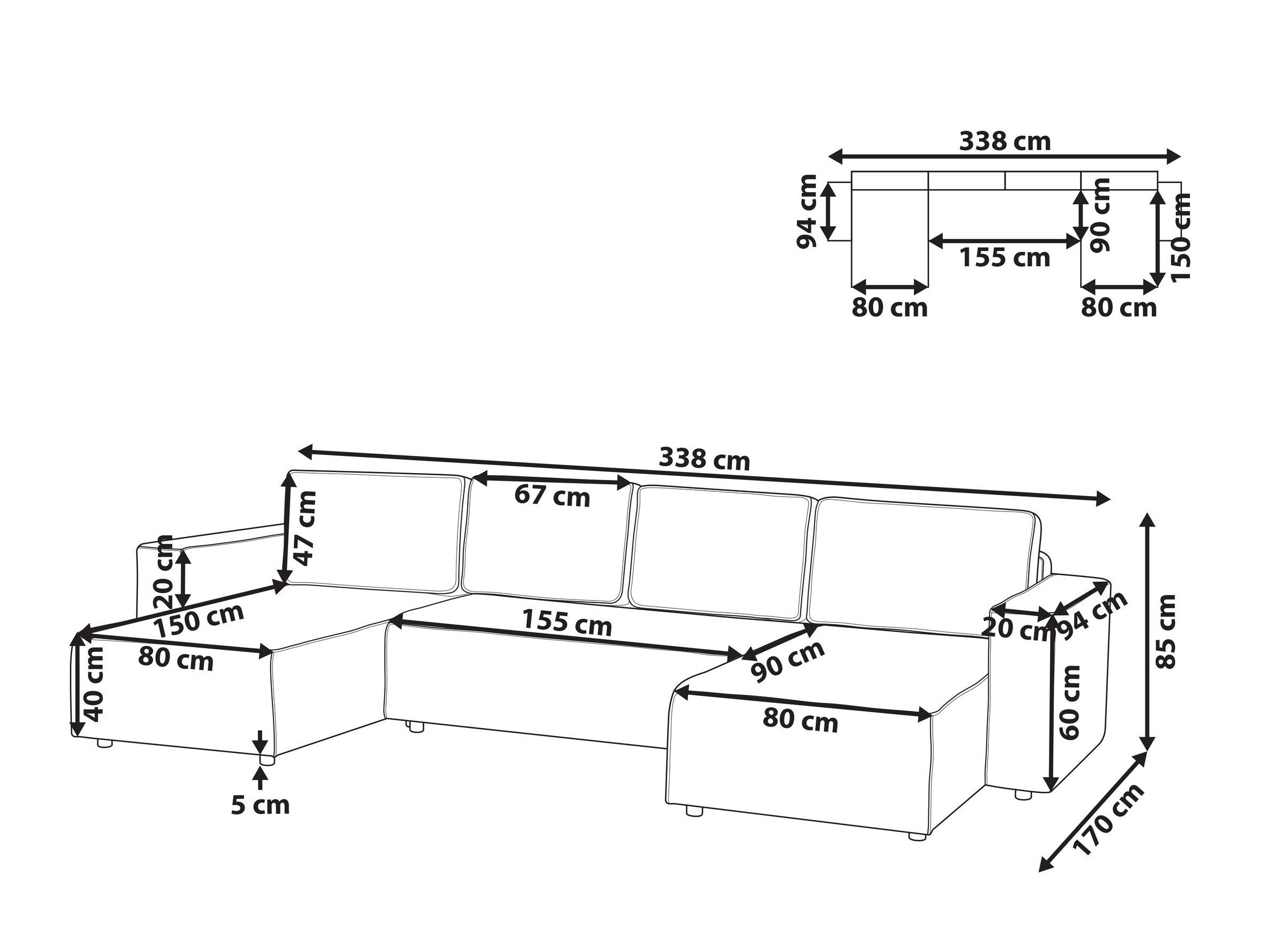 Ъглов диван Berwyn 3040 (Светлокафяво)