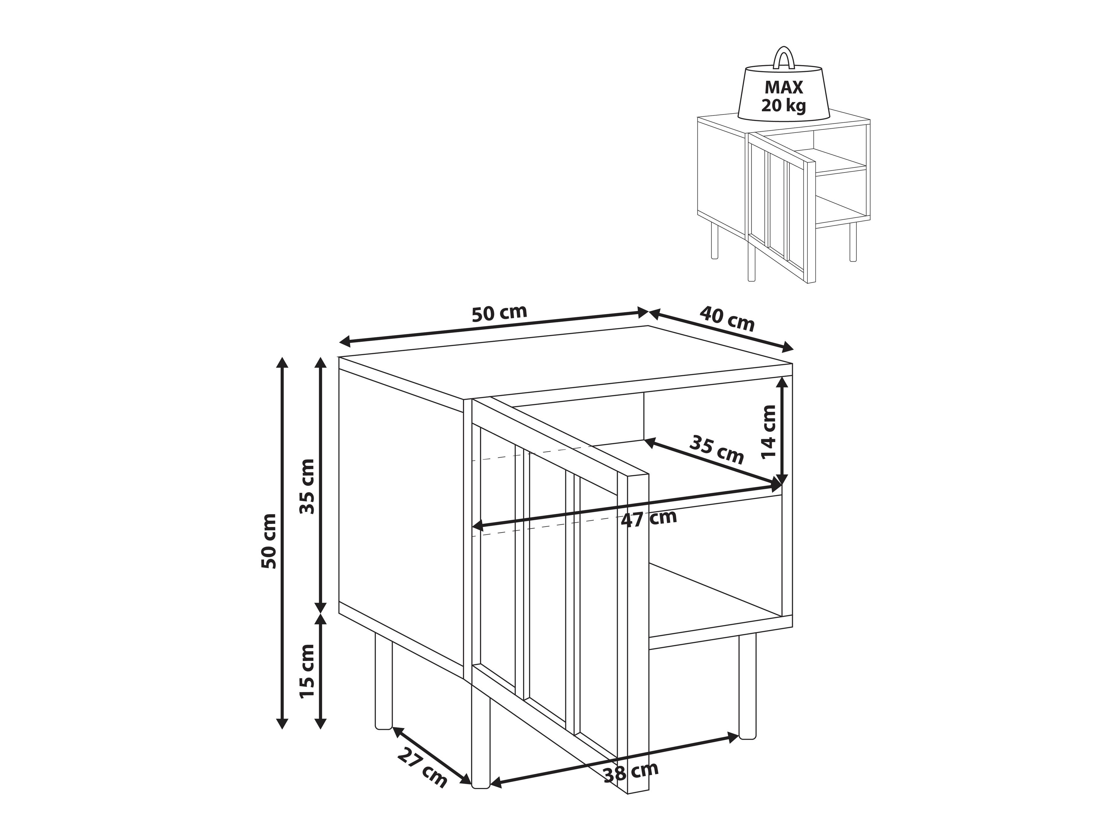 Нощно шкафче Berwyn 3058