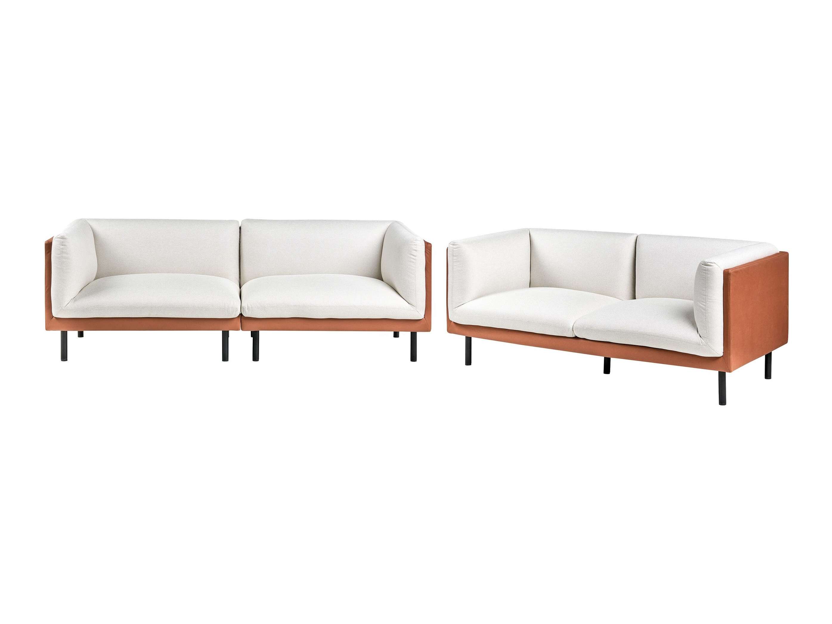 Комплект мека мебел Berwyn 3085 (Бял + Кафяв)