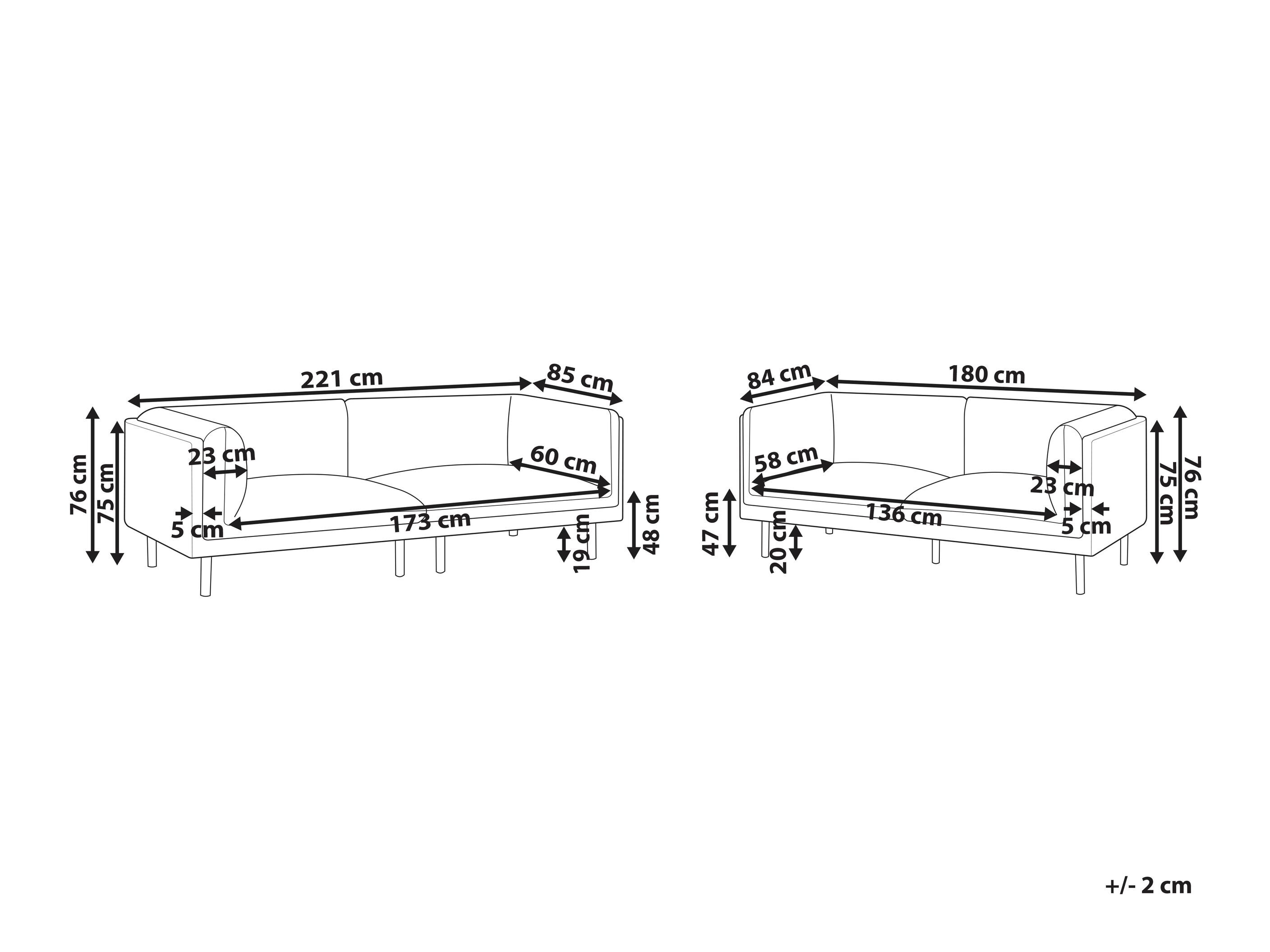 Комплект мека мебел Berwyn 3085 (Бял + Кафяв)