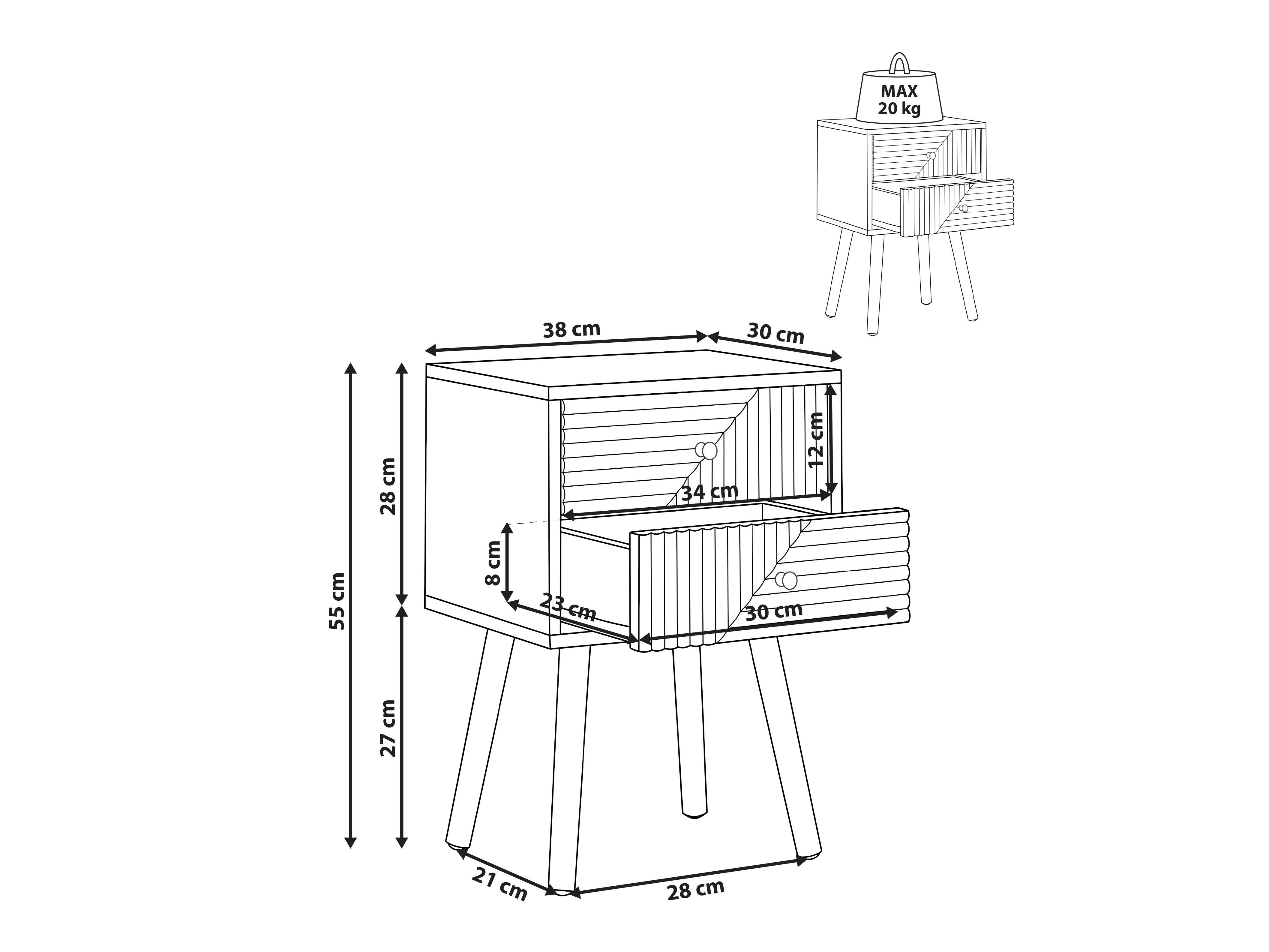 Нощно шкафче Fivnole 100