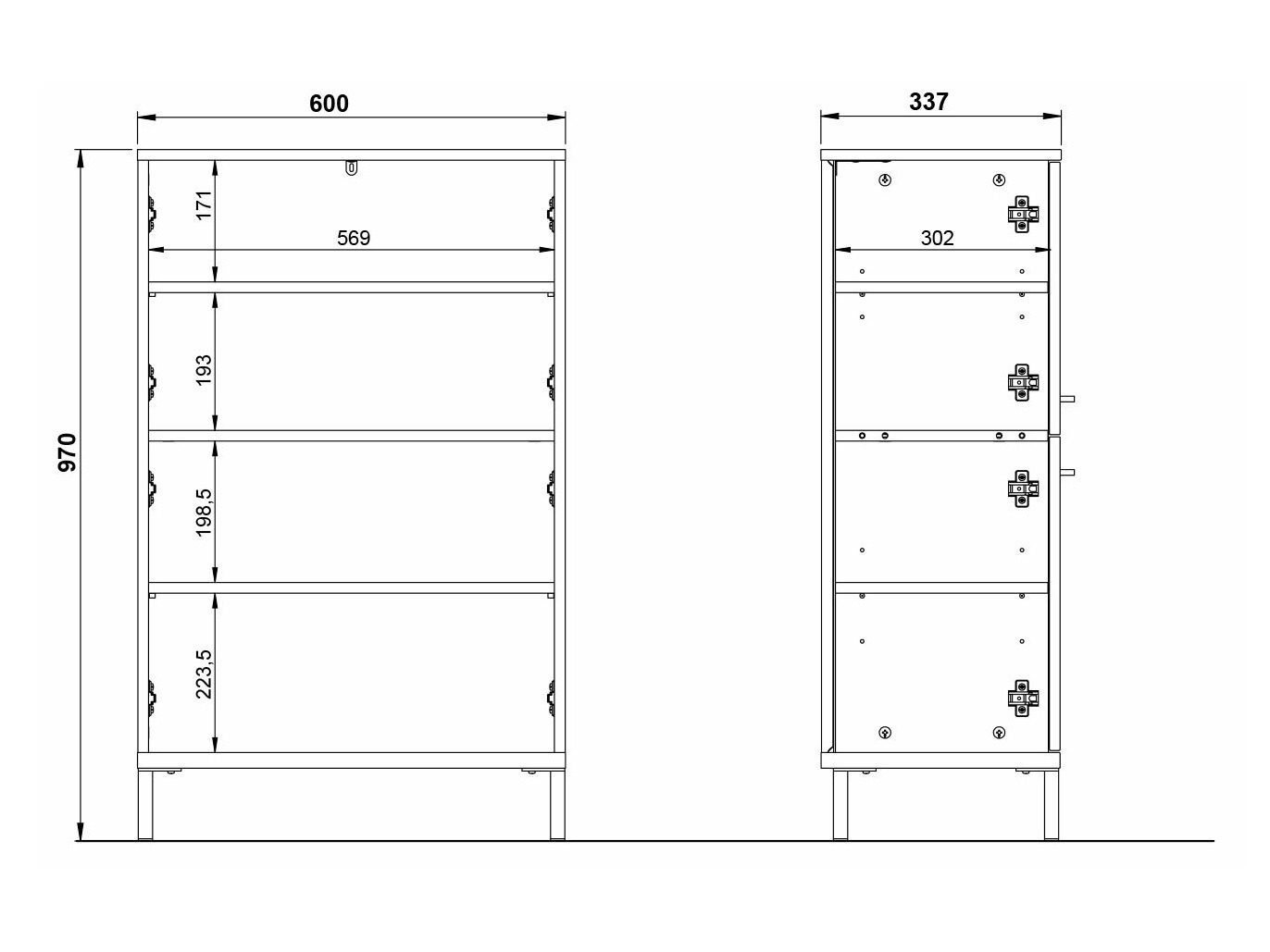 Стоящ шкаф за баня Ruvlevu 102 (Графит + Navarra дъб)