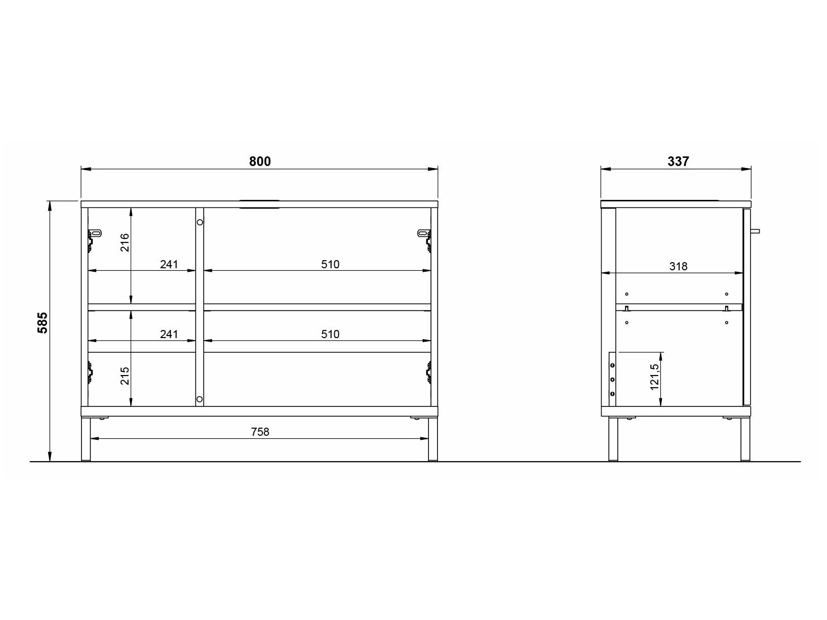 Стоящ шкаф за баня за мивка Ruvlevu 100 (Графит + Navarra дъб)