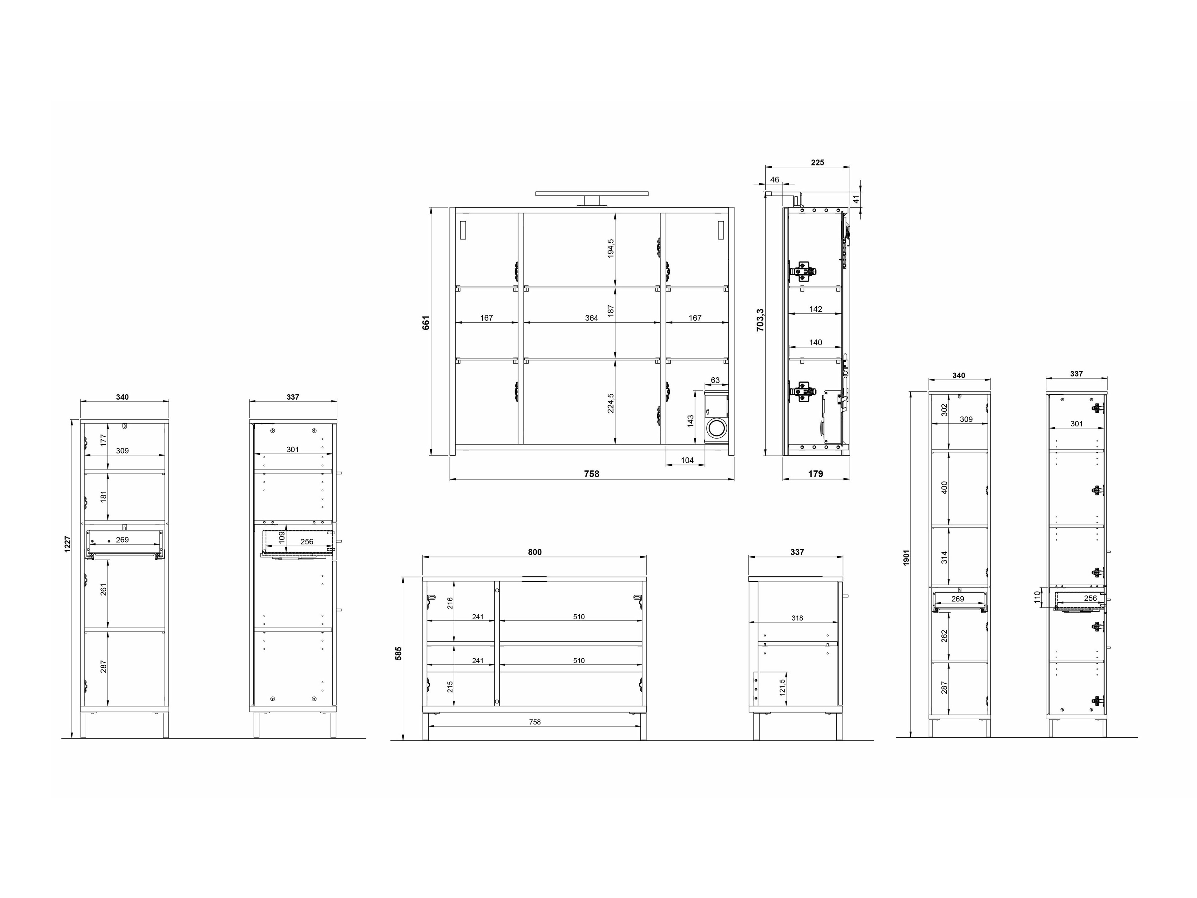 Комплект за баня Ruvlevu 105 (Светло сив + Opex)