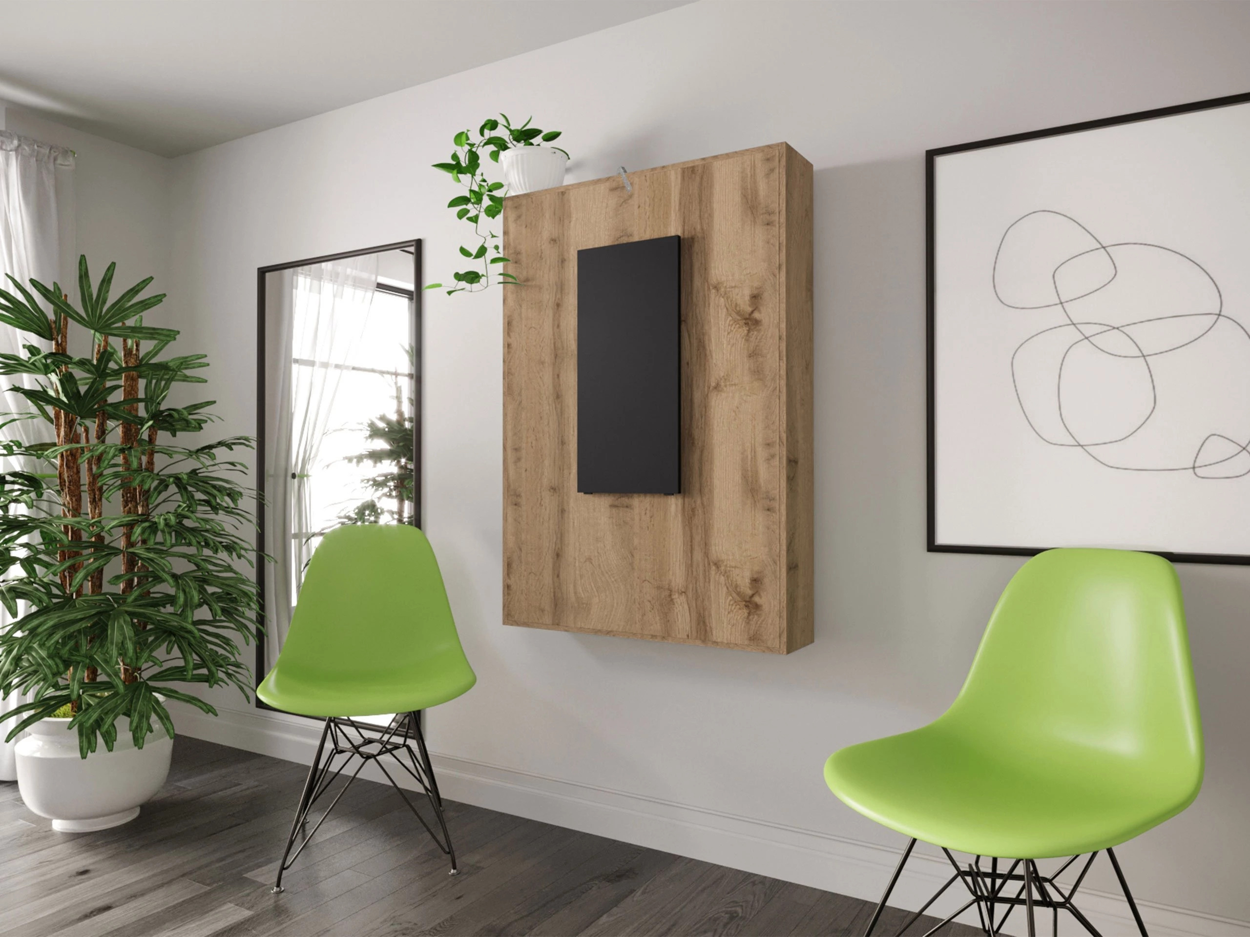 Сгъваема маса Hartford 428 (Черен + Дъб уотан)