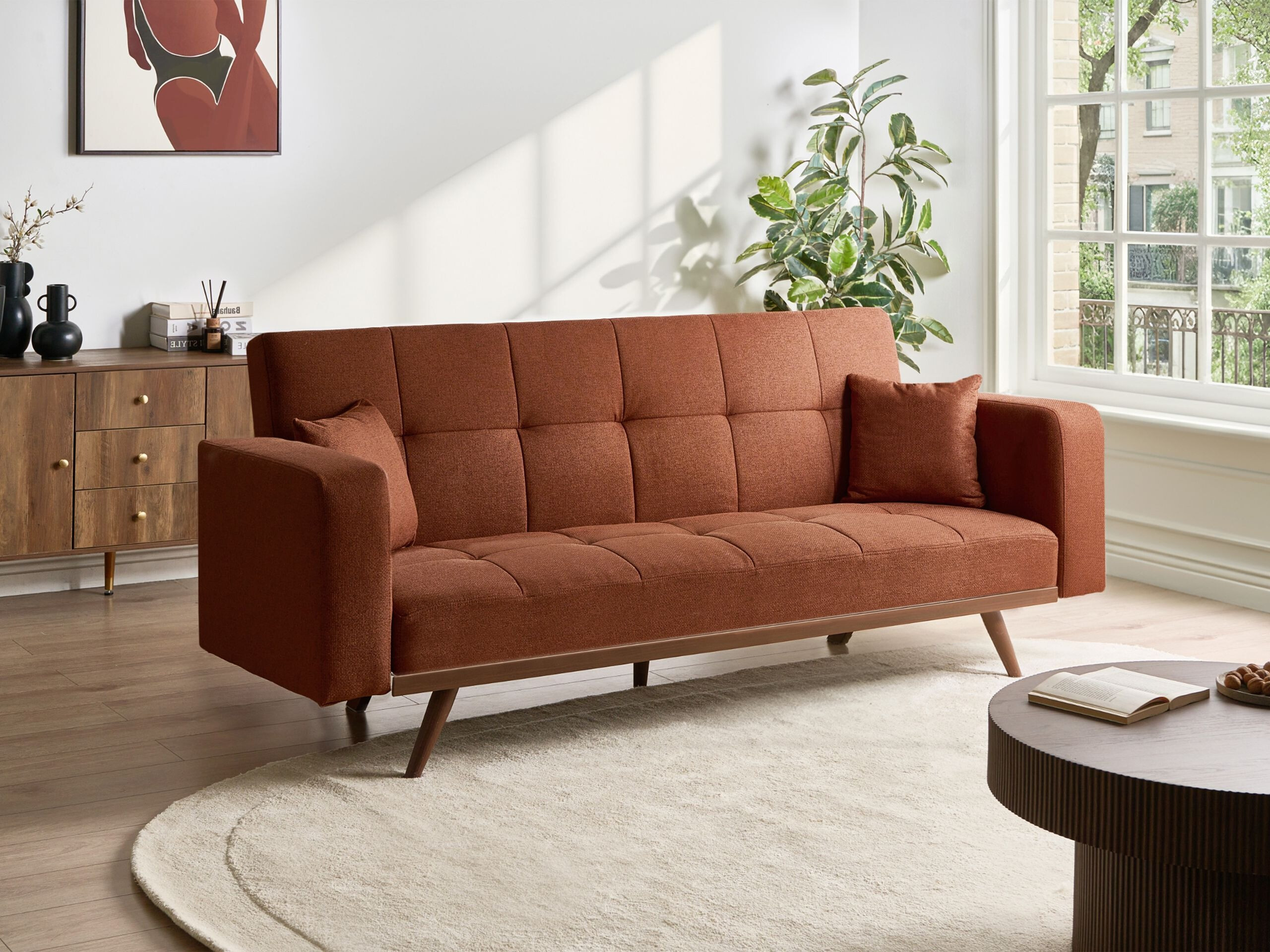 Разтегателен диван Berwyn 3123 (Кафяв)