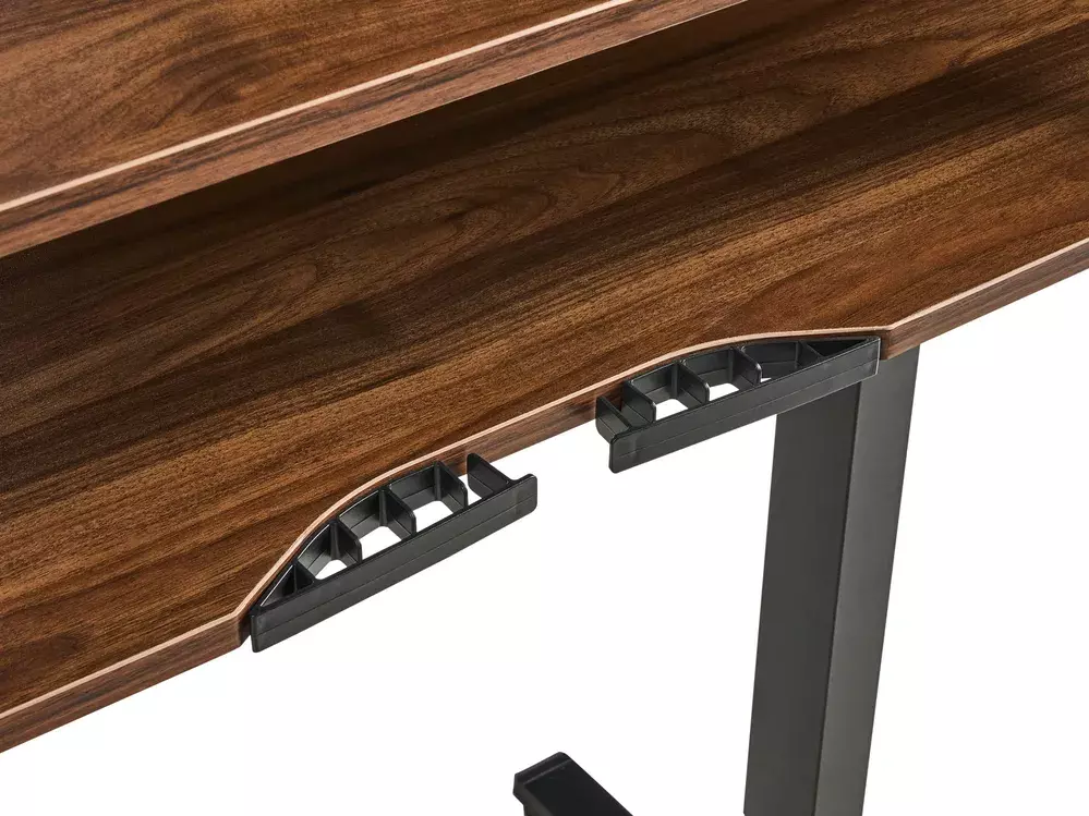 Офис бюро с регулируема височина Berwyn 3128 (Черен + Кафяв)