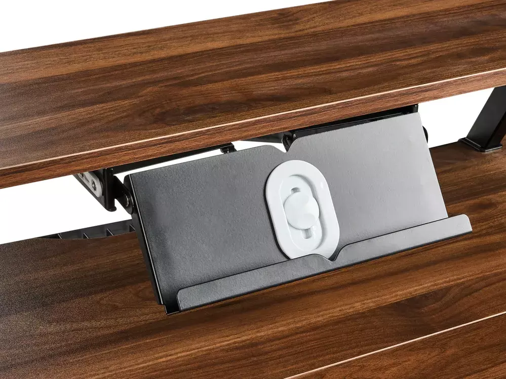 Офис бюро с регулируема височина Berwyn 3128 (Черен + Кафяв)