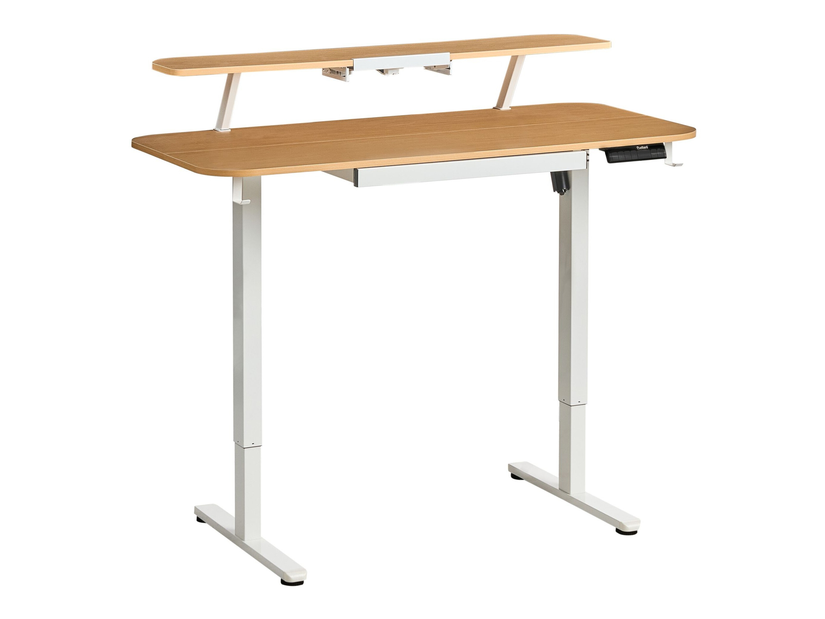 Офис бюро с регулируема височина Berwyn 3128 (Бял + Ярък дърво)