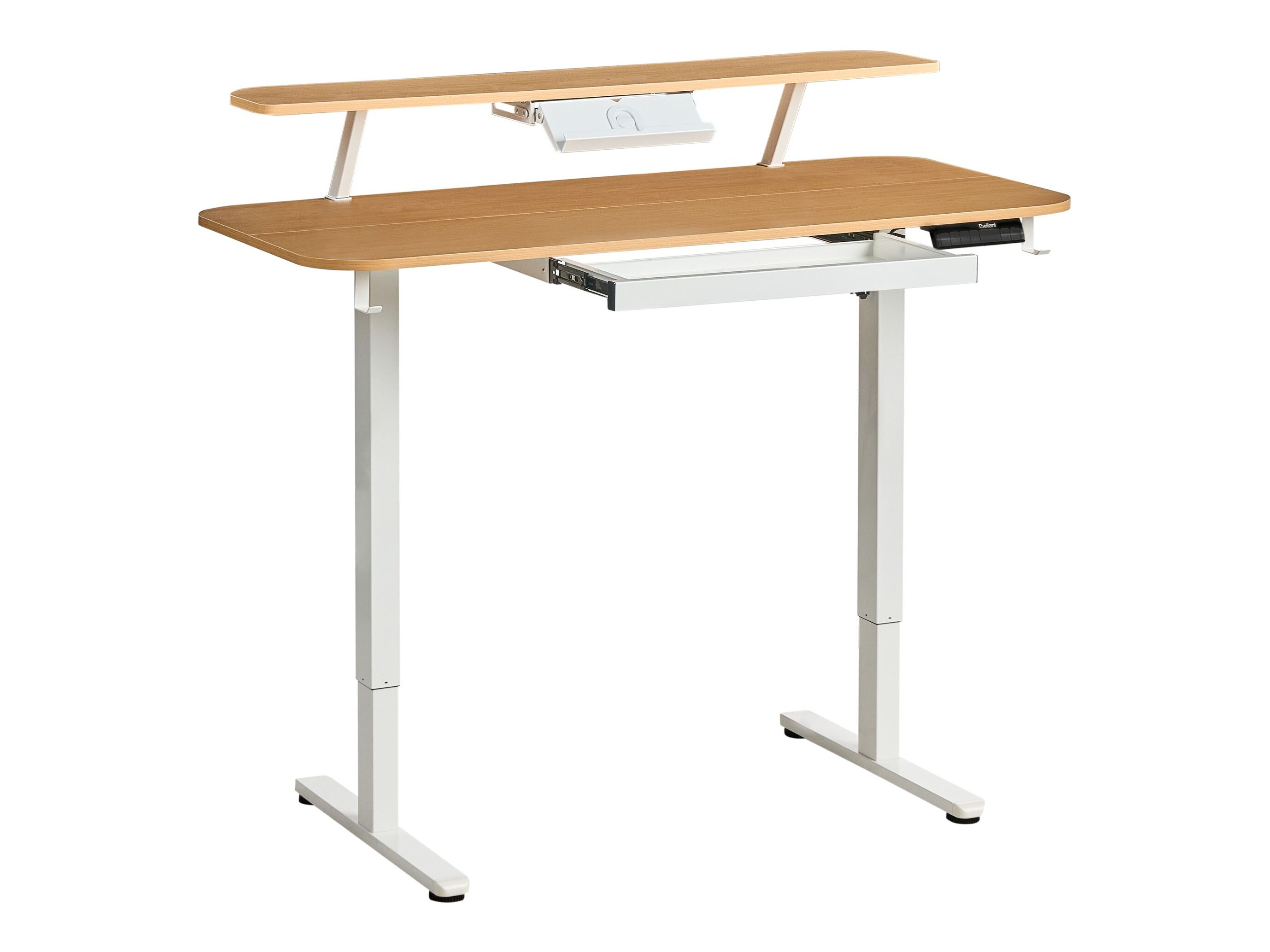 Офис бюро с регулируема височина Berwyn 3128 (Бял + Ярък дърво)