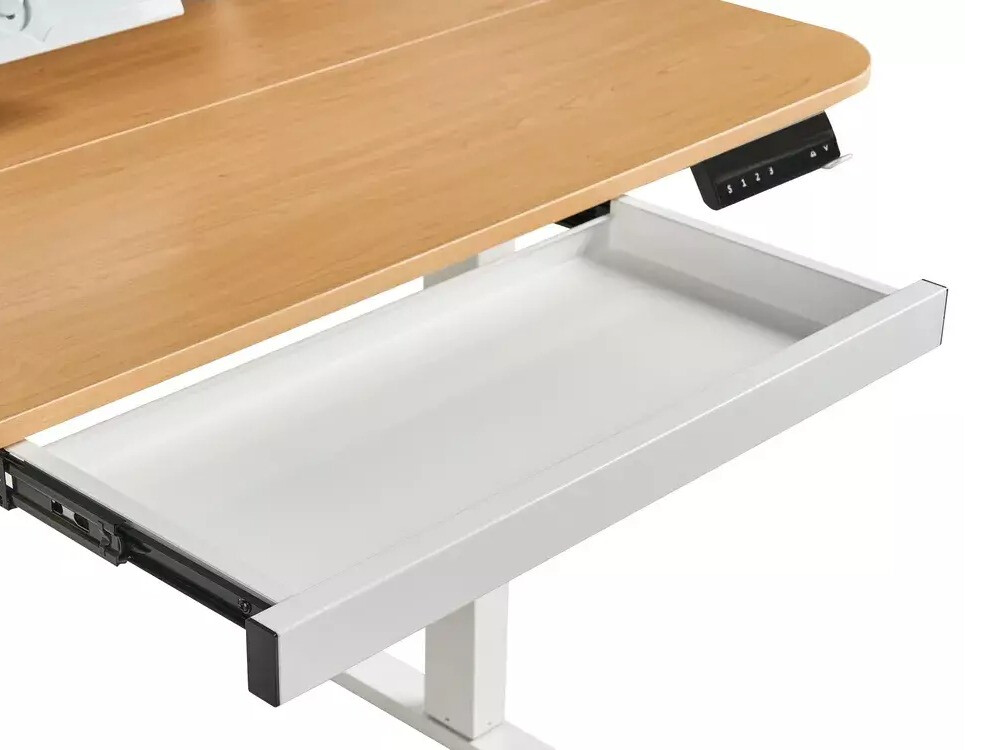 Офис бюро с регулируема височина Berwyn 3128 (Бял + Ярък дърво)