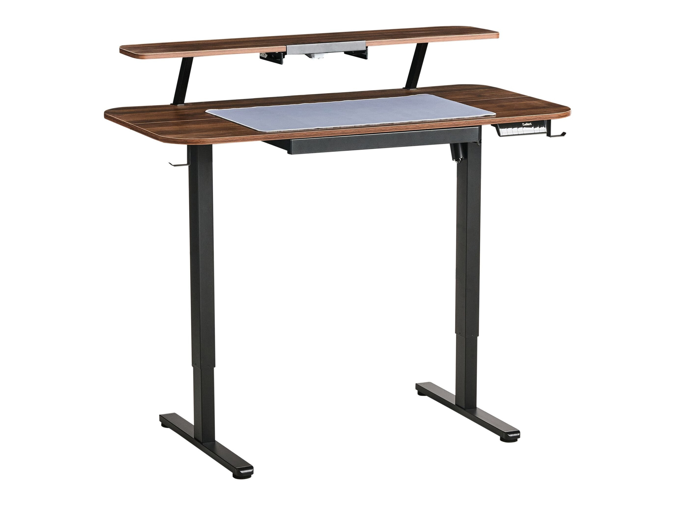 Офис бюро с регулируема височина Berwyn 3128 (Черен + Кафяв)