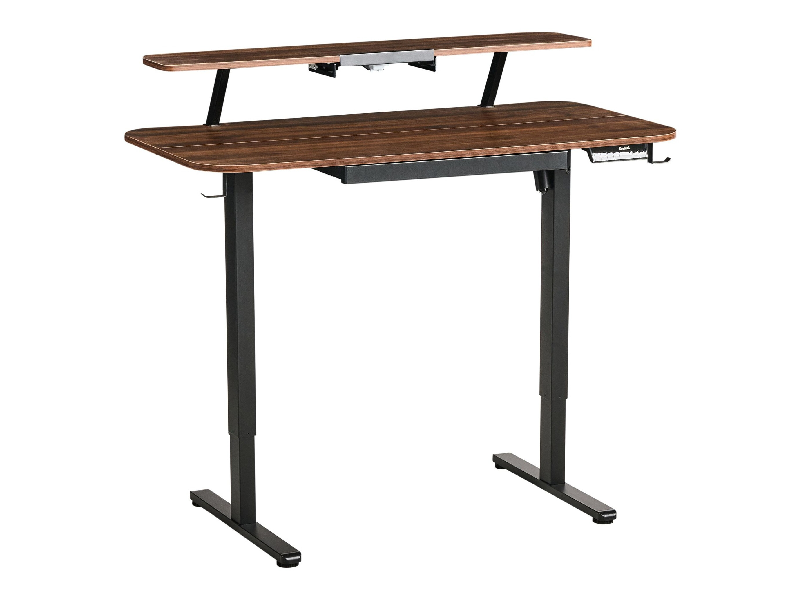 Офис бюро с регулируема височина Berwyn 3128 (Черен + Кафяв)