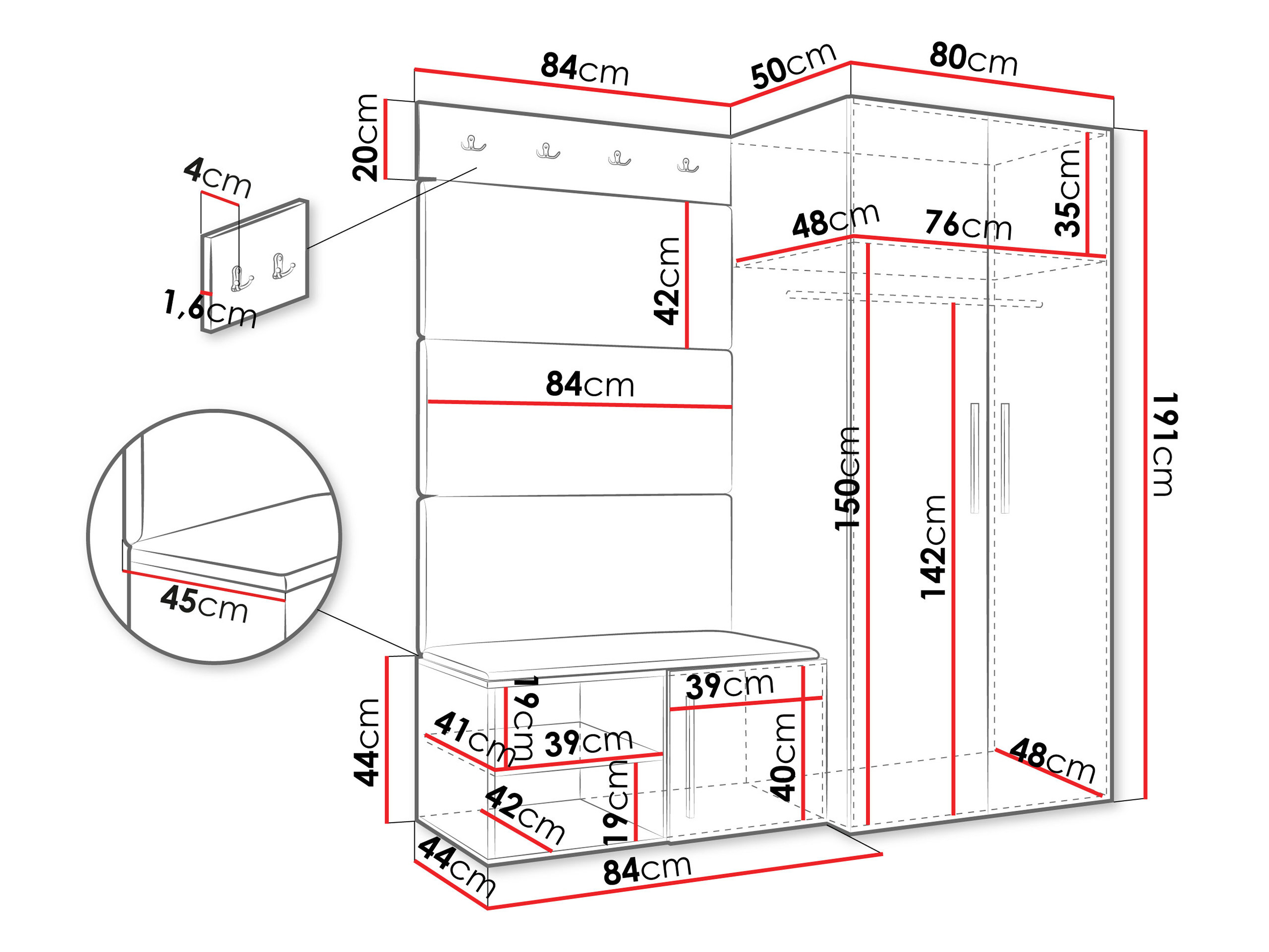 Комплект за антре Nitos I (Artisan дъб)
