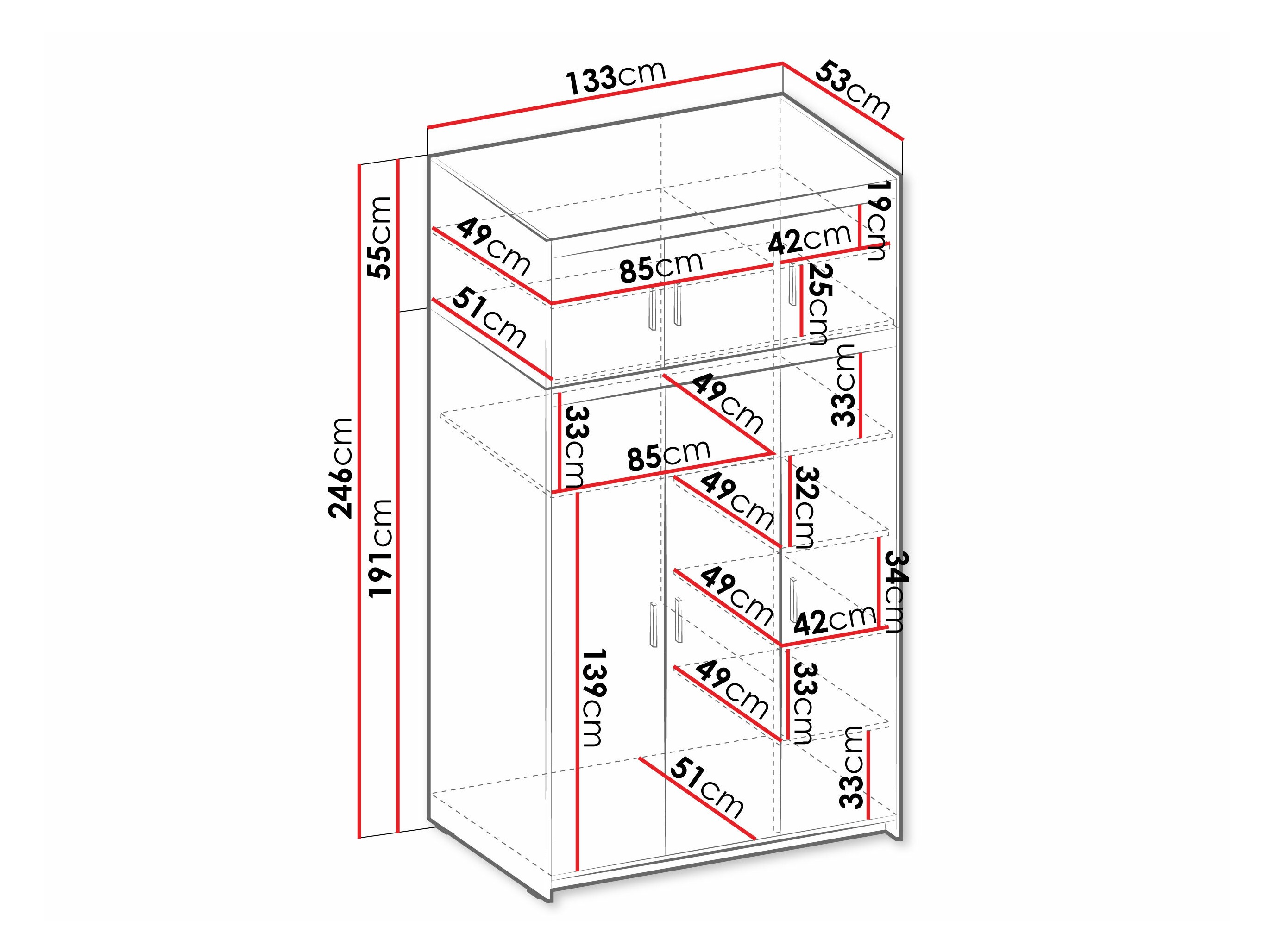 Гардероб Novduni 104 (Бял)