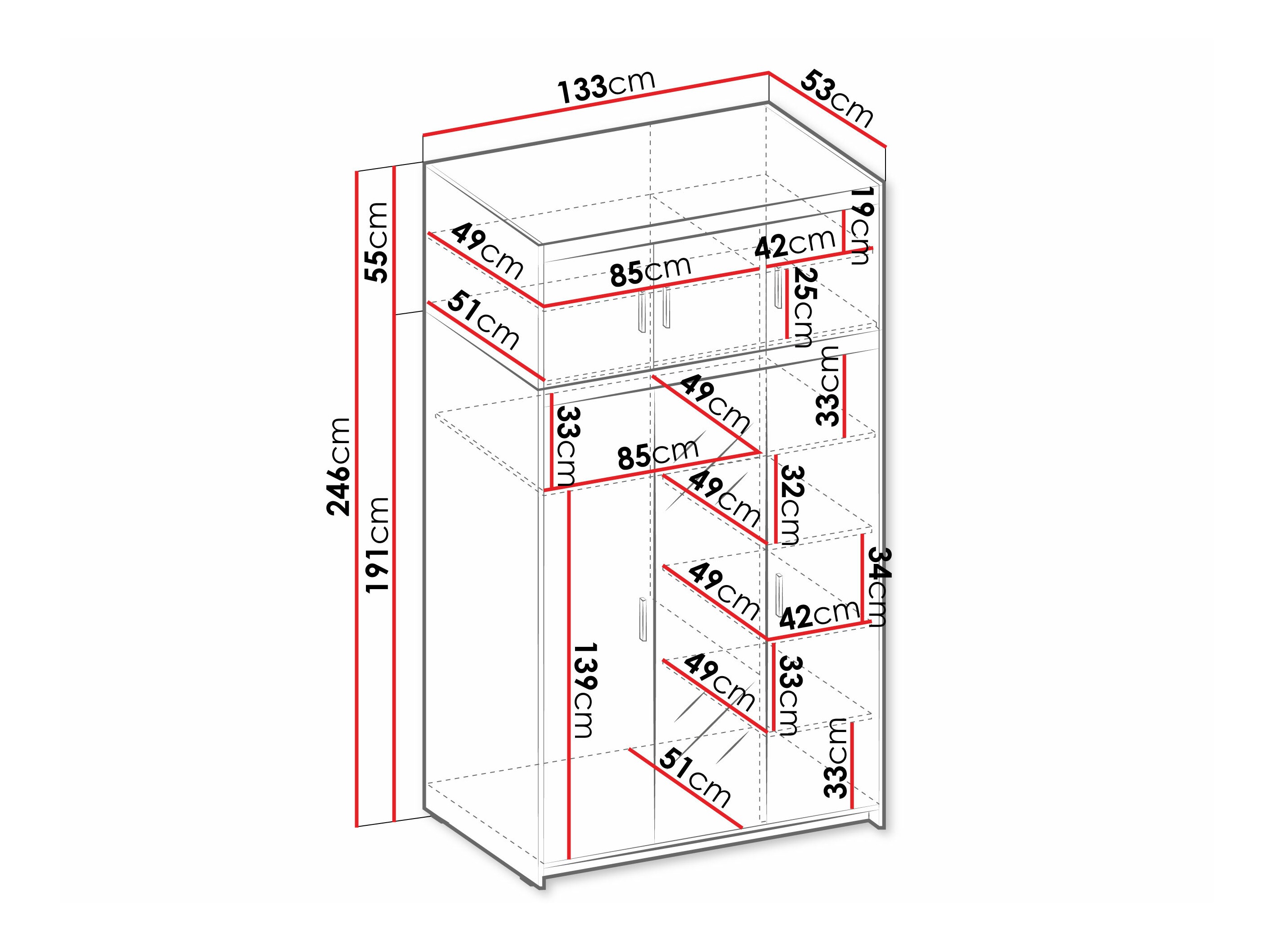 Гардероб Novduni 105 (Бял)