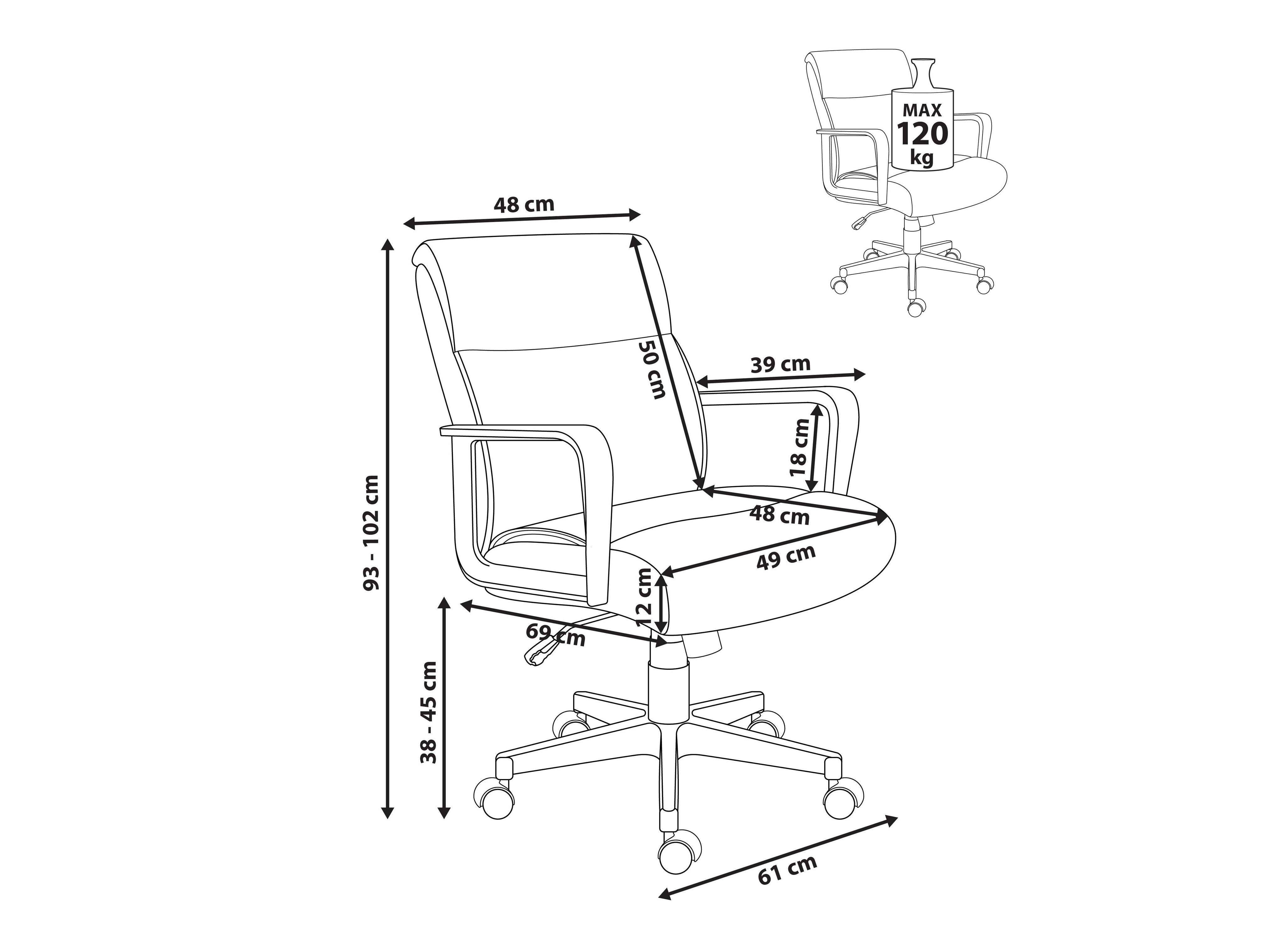 Офис стол Berwyn 3142 (Сив)