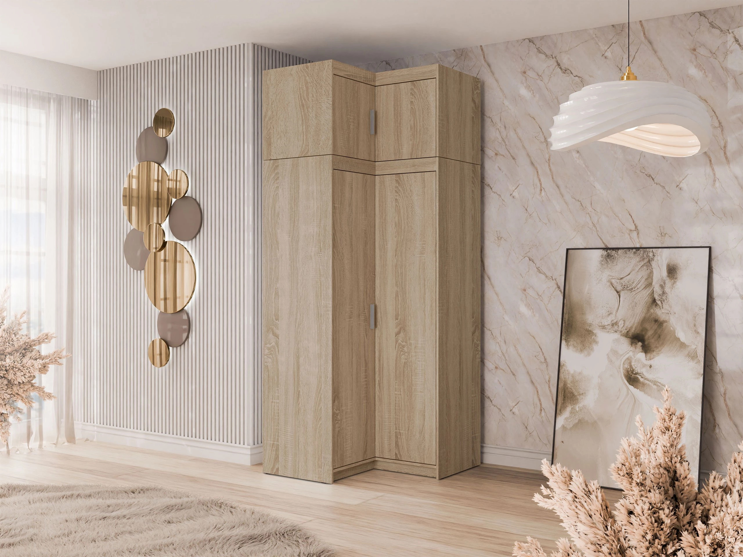 Ъглов гардероб Novduni 121 (Сонома дъб)