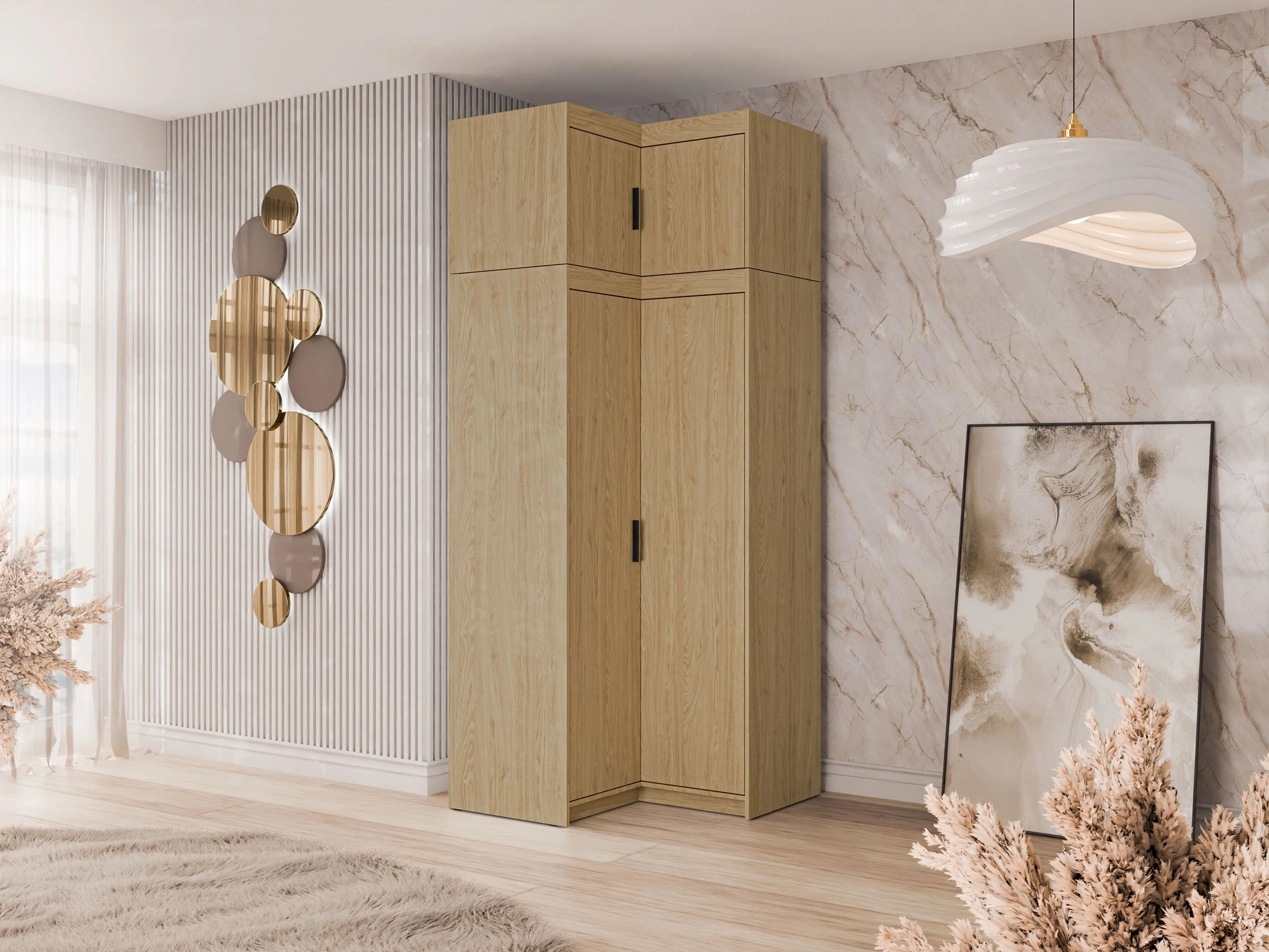 Ъглов шкаф Novduni 118 (Дъб)