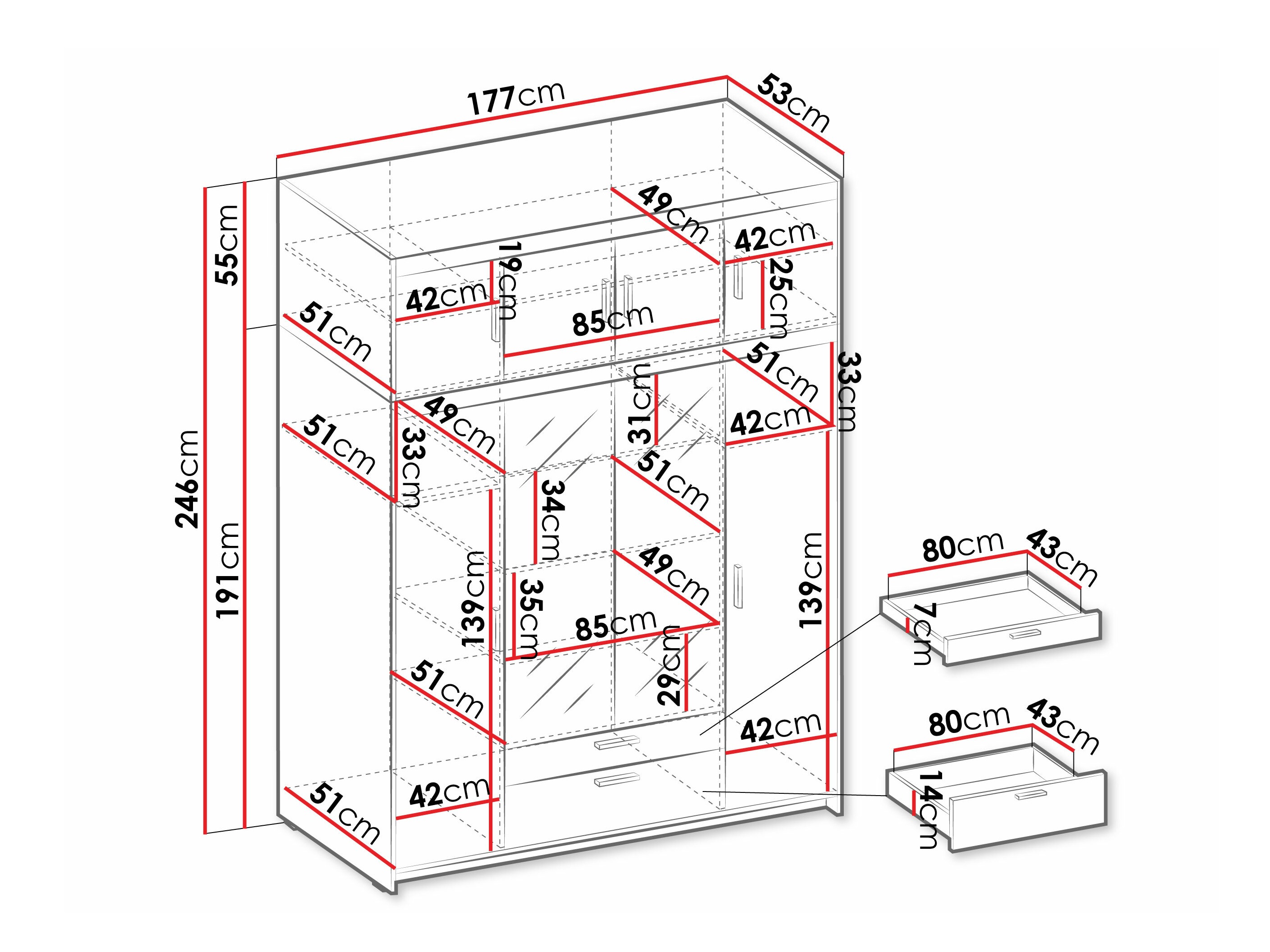 Гардероб Novduni 109 (Бял)