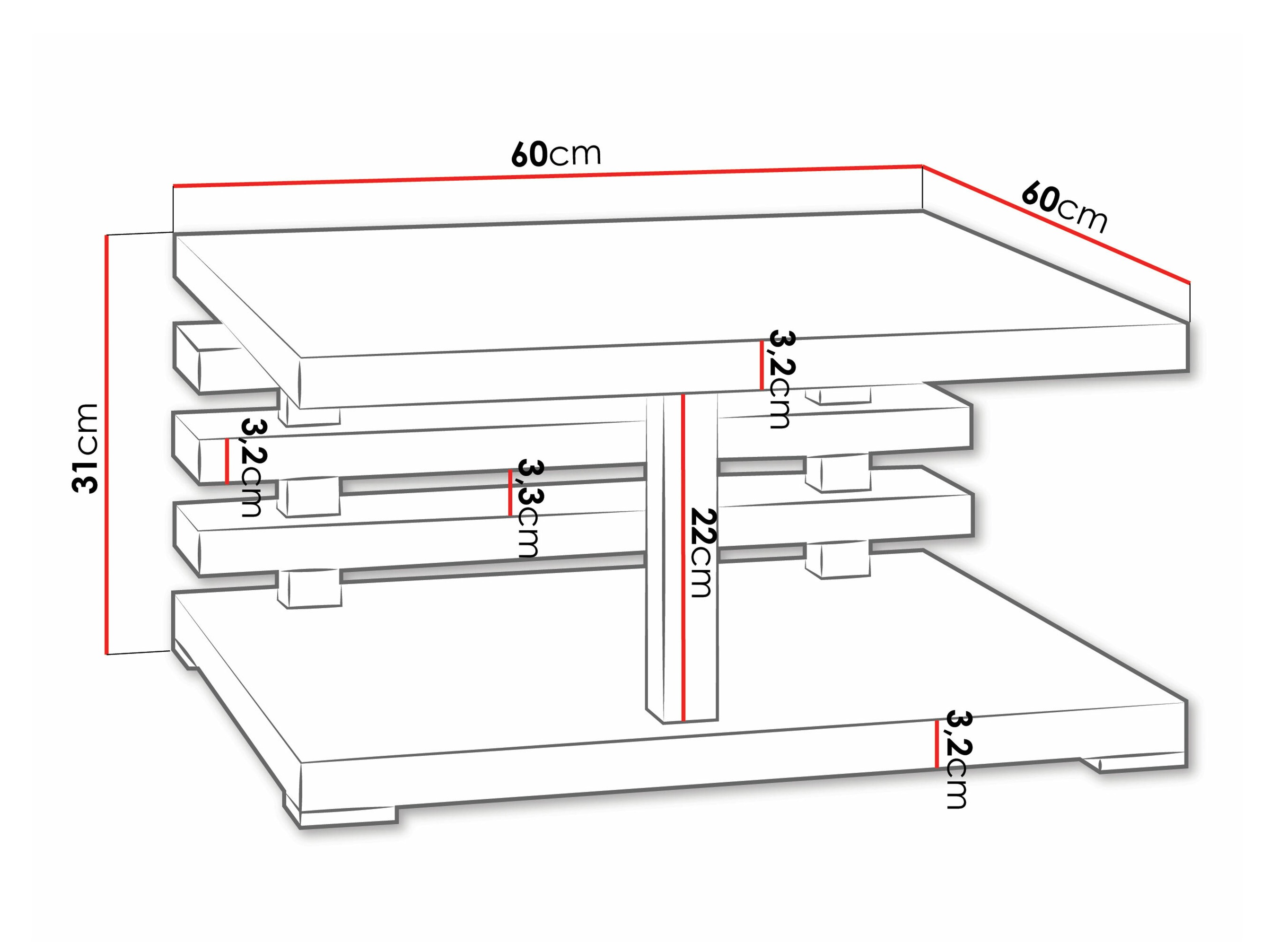Масичка за кафе Goodyear 122 (Матов бял)