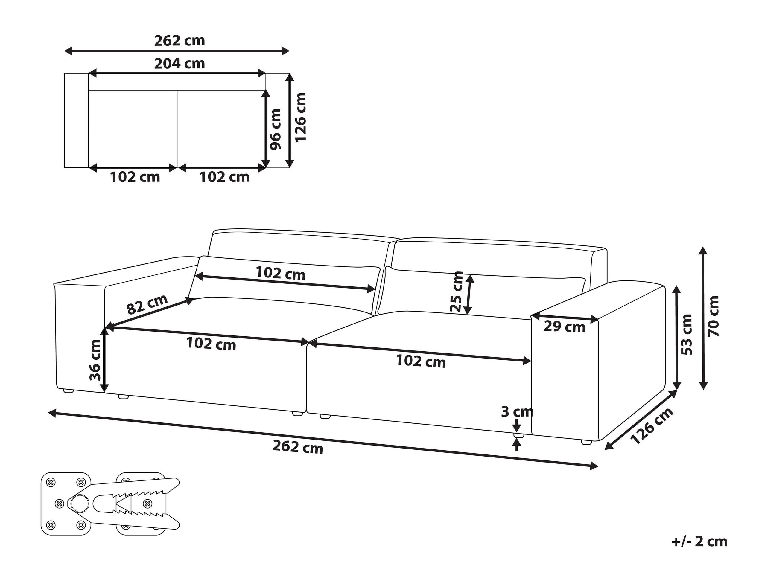Модулен диван Tivsora 103 (Светло бежово)