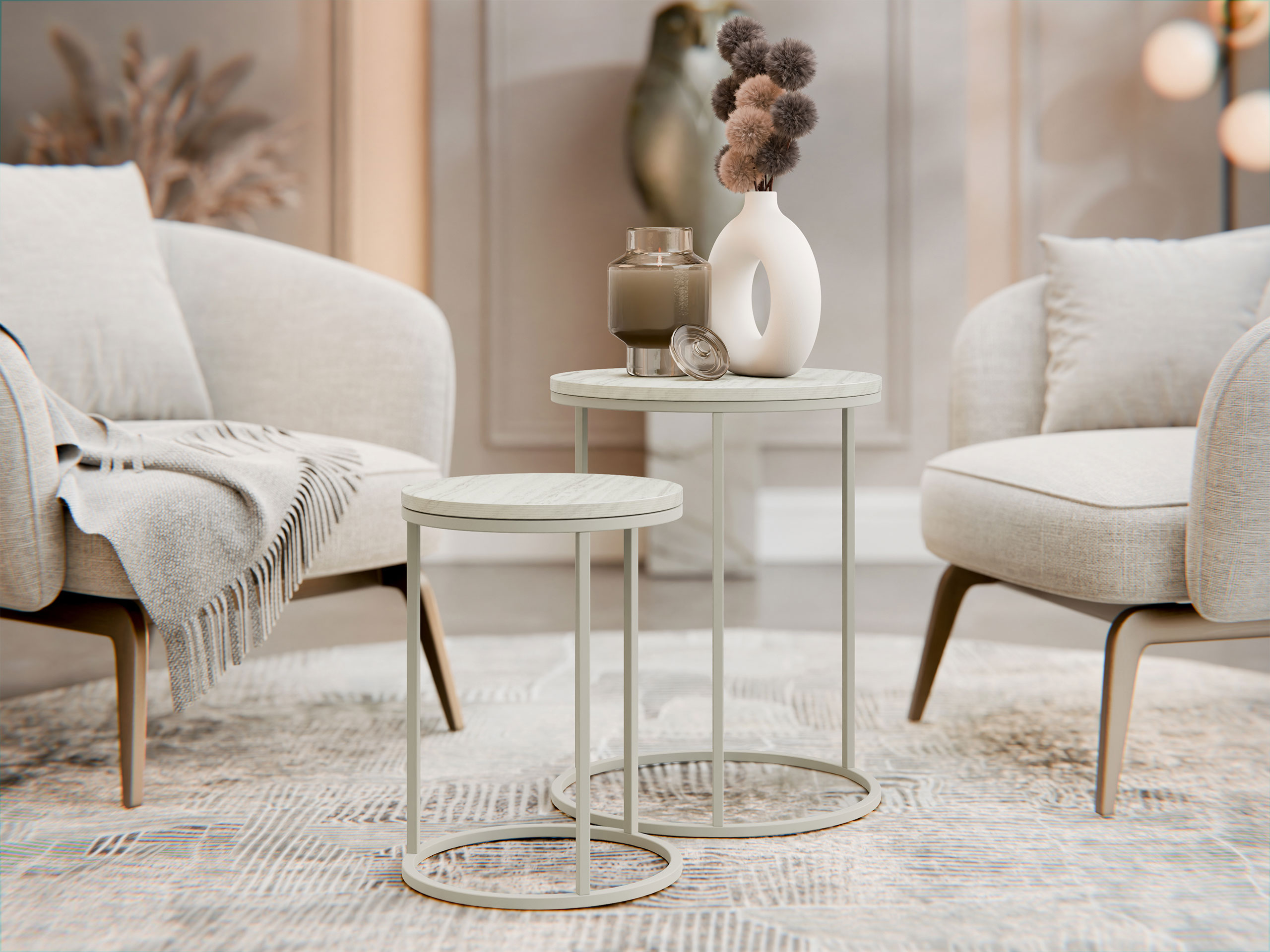 Комплект помощни маси Iter (Бежов)