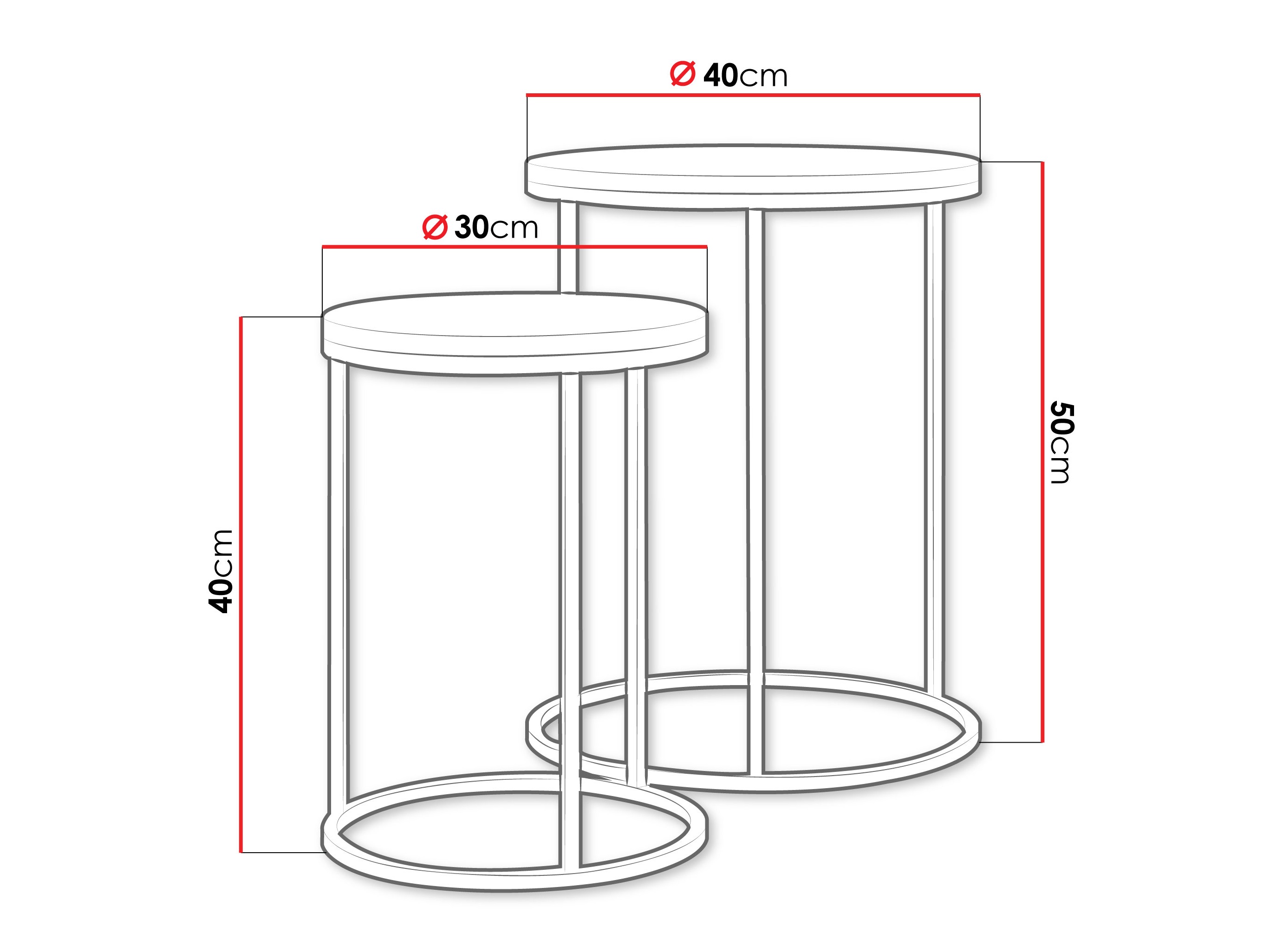 Комплект помощни маси Iter (Бежов)