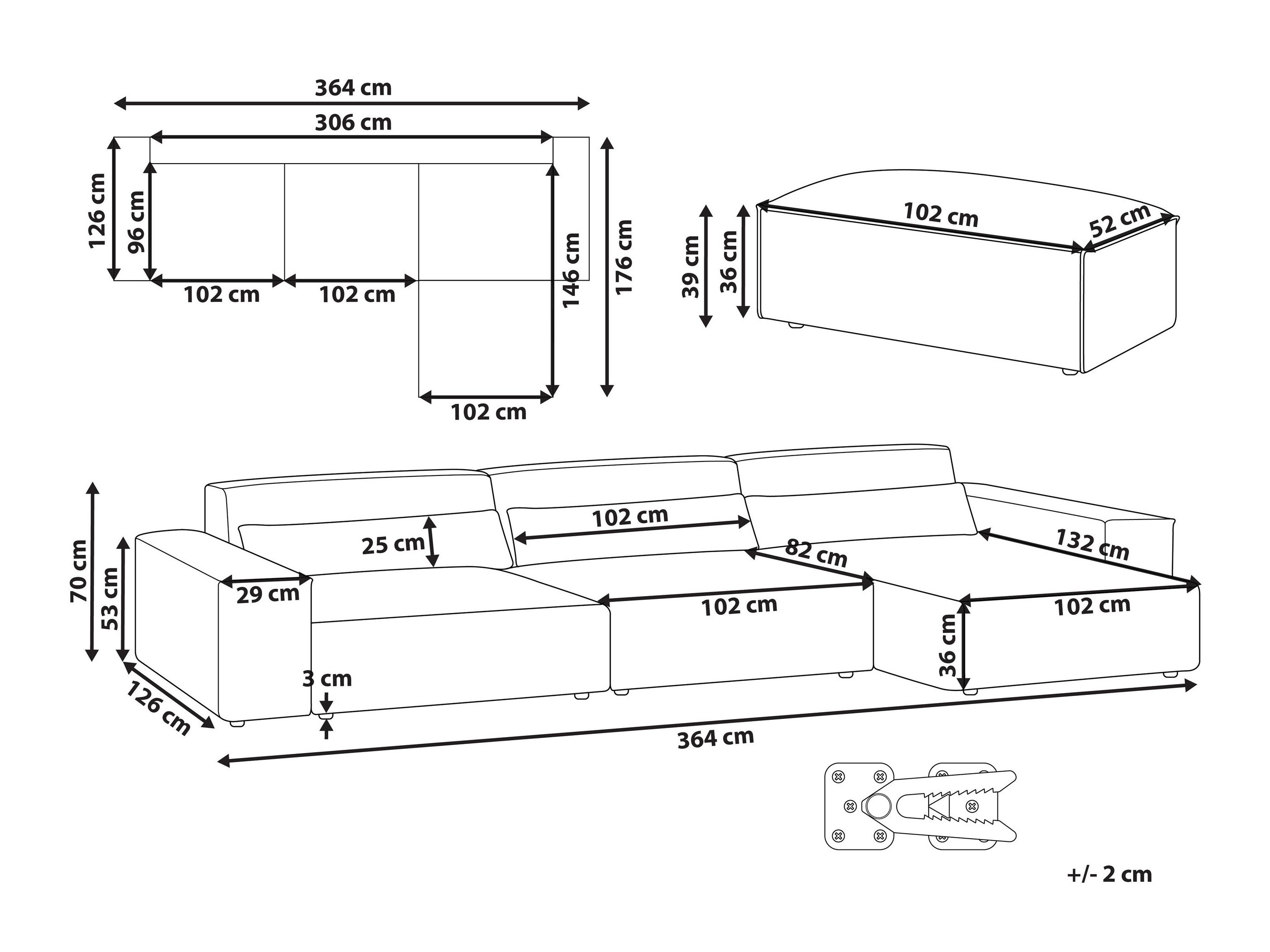 Комплект мека мебел Tivsora 108 (Светло бежово)