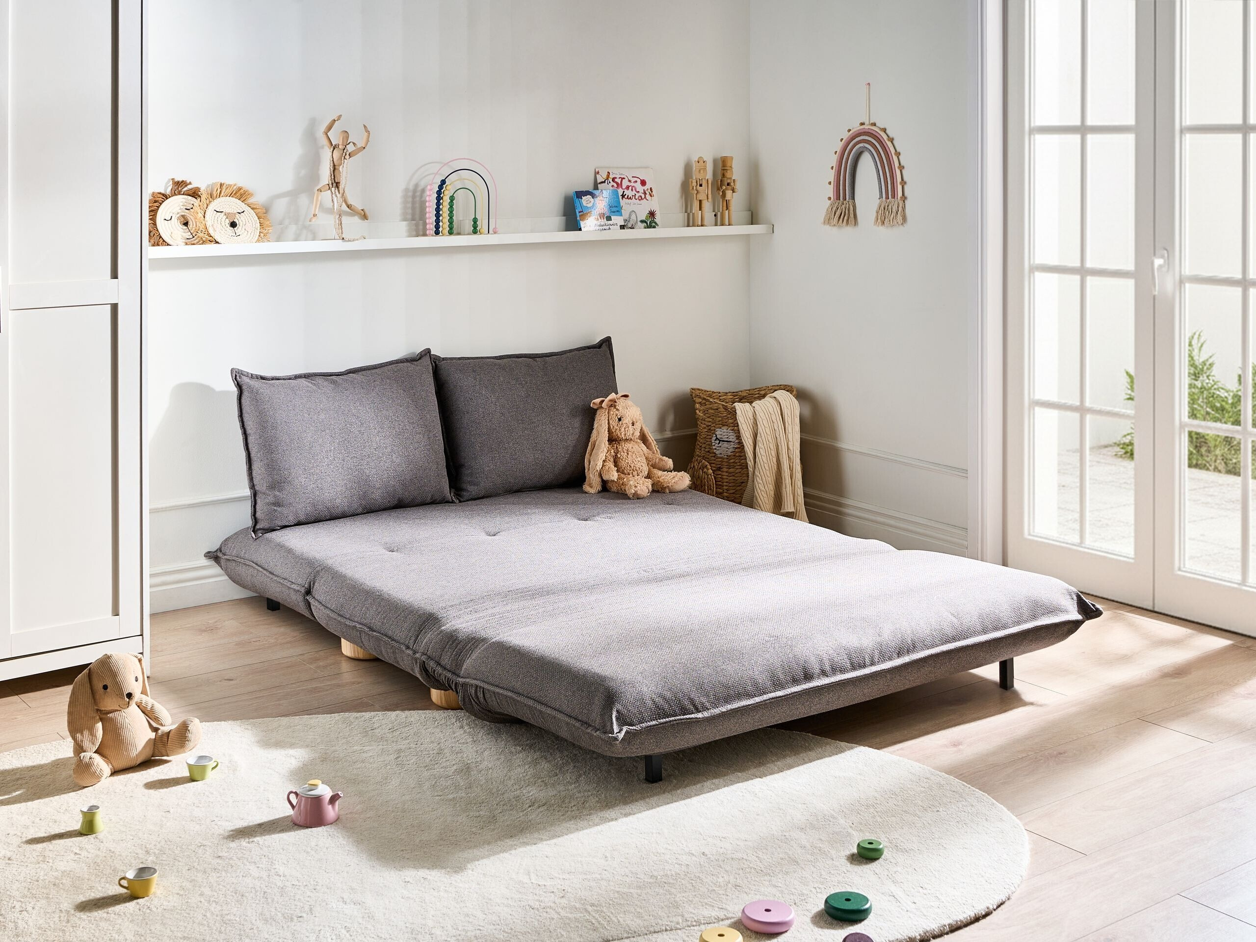 Разтегателен диван Berwyn 3167 (Тъмно сив)