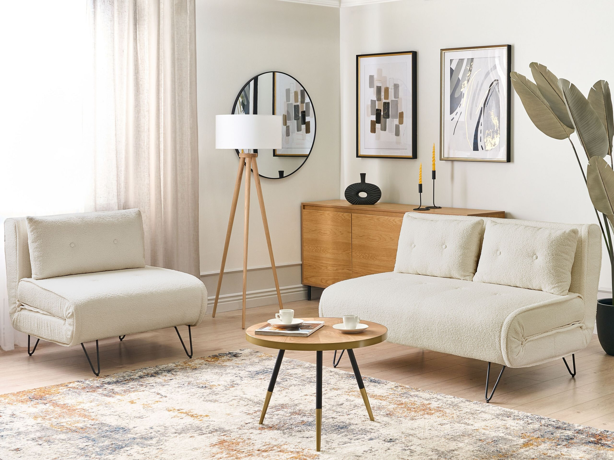 Комплект мека мебел Berwyn 3165 (Бял)