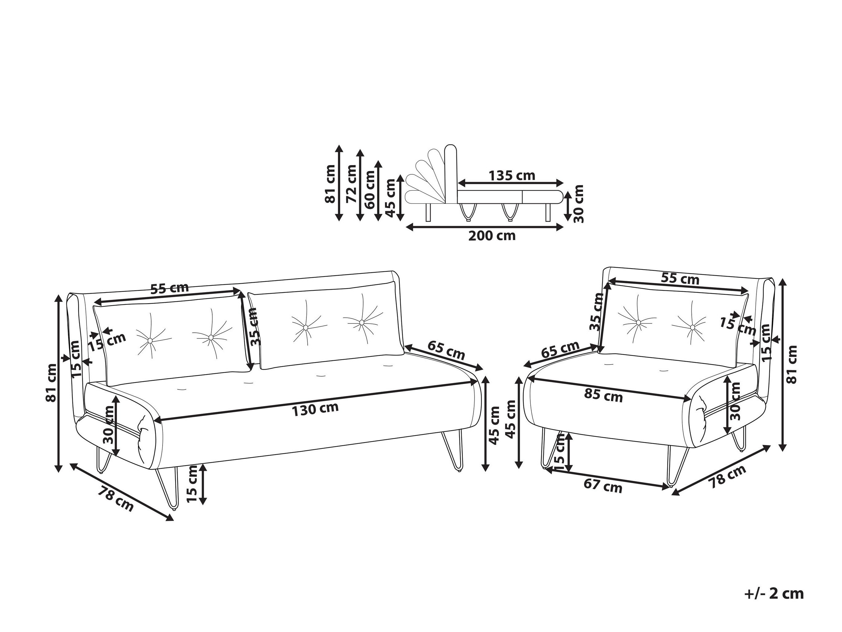 Комплект мека мебел Berwyn 3165 (Светло бежово)