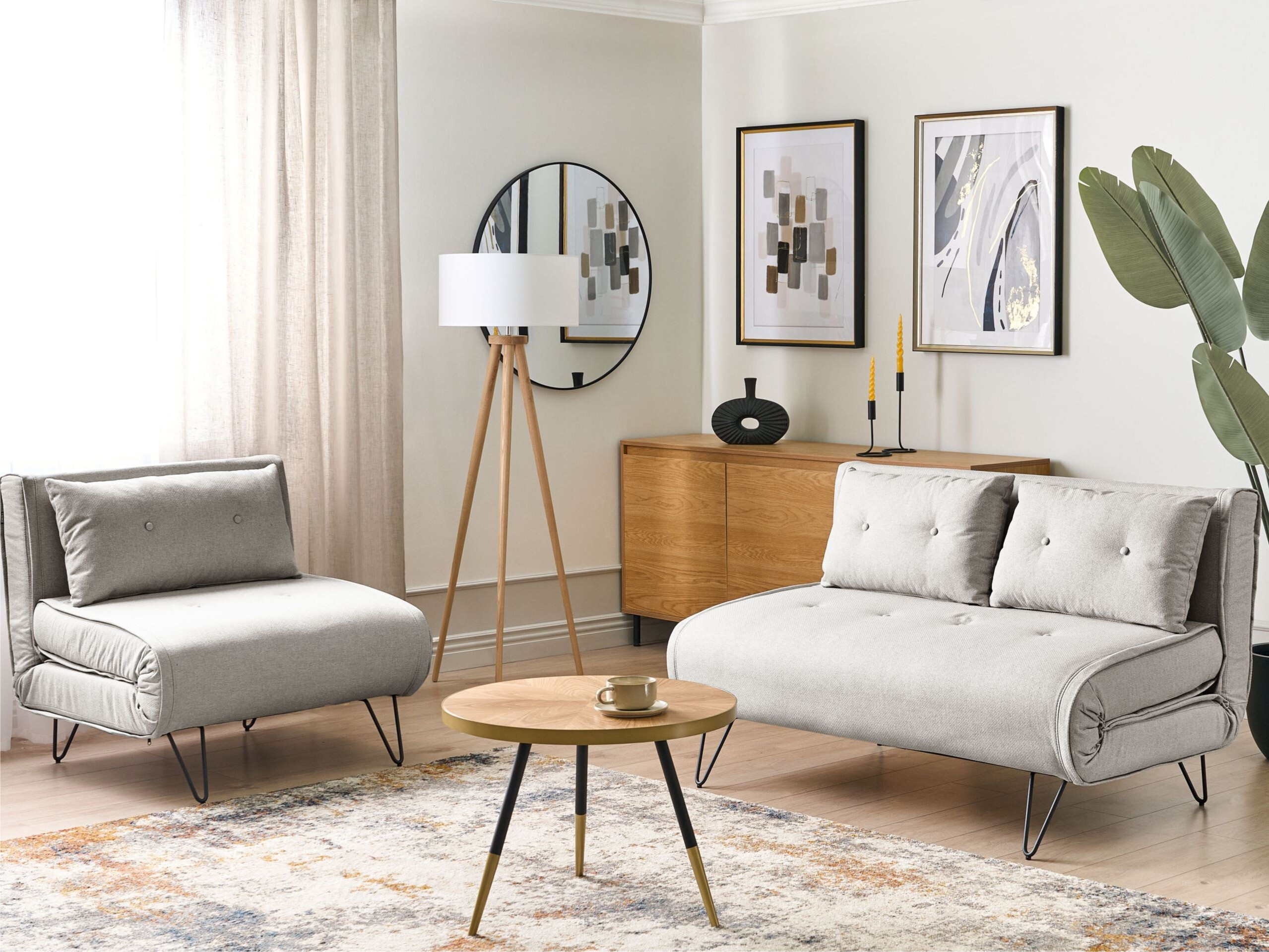 Комплект мека мебел Berwyn 3165 (Светло сив)