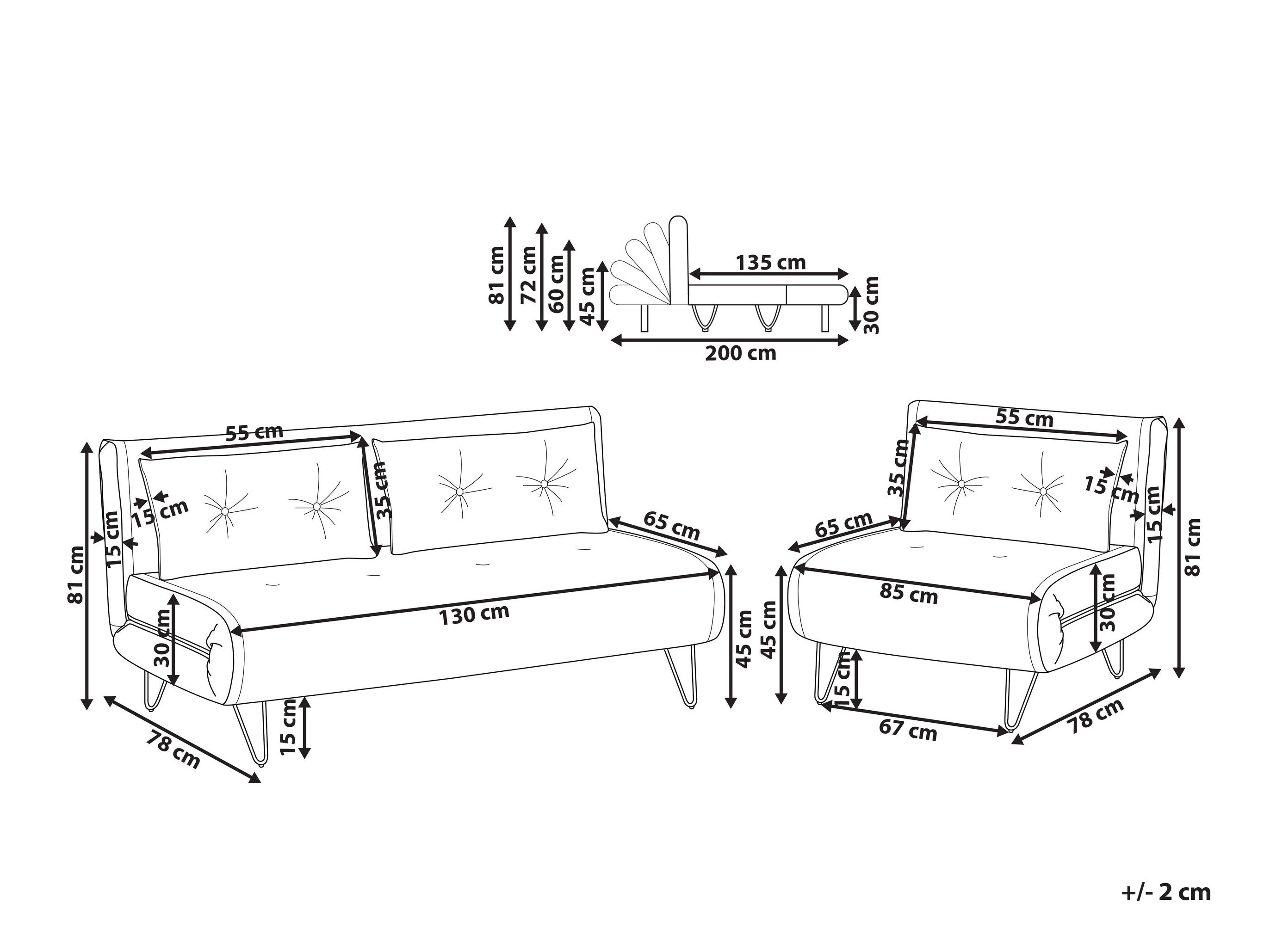 Комплект мека мебел Berwyn 3165 (Светло сив)