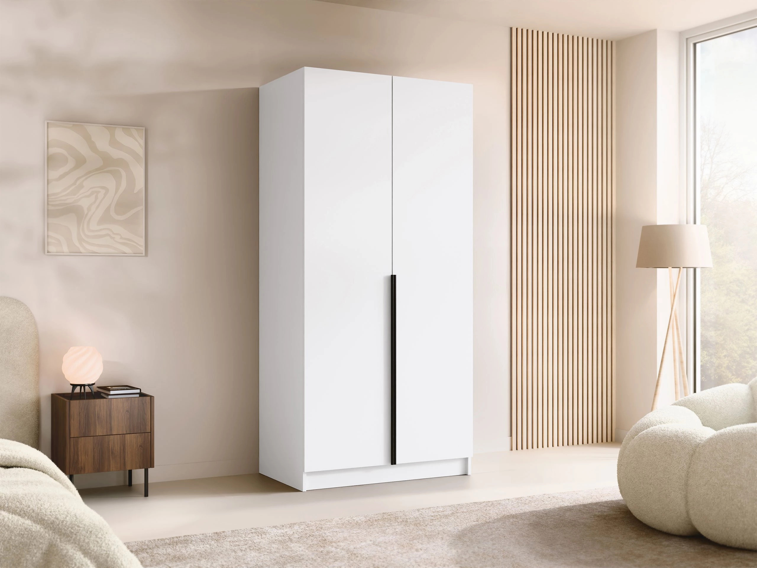 Гардероб Closico 195 (Бял + Черен)