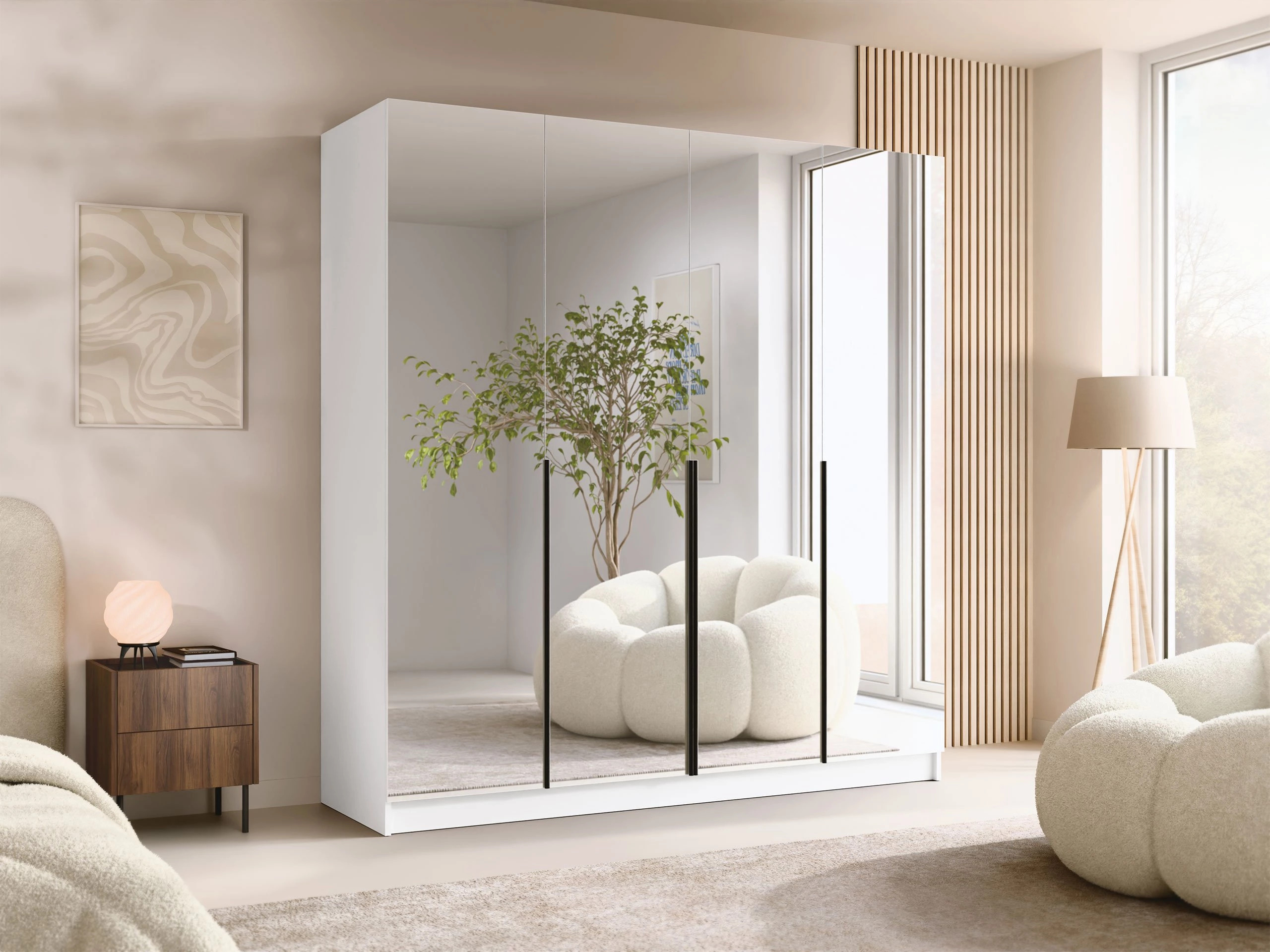 Гардероб Closico 190 (Бял + Черен)