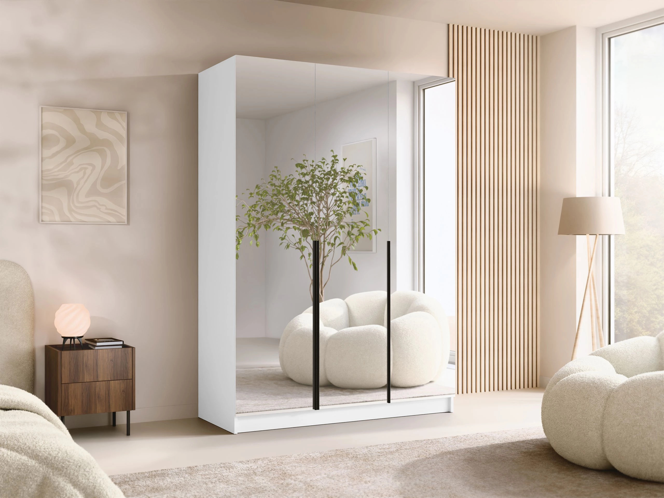 Гардероб Closico Decoron III (Бял + Черен)