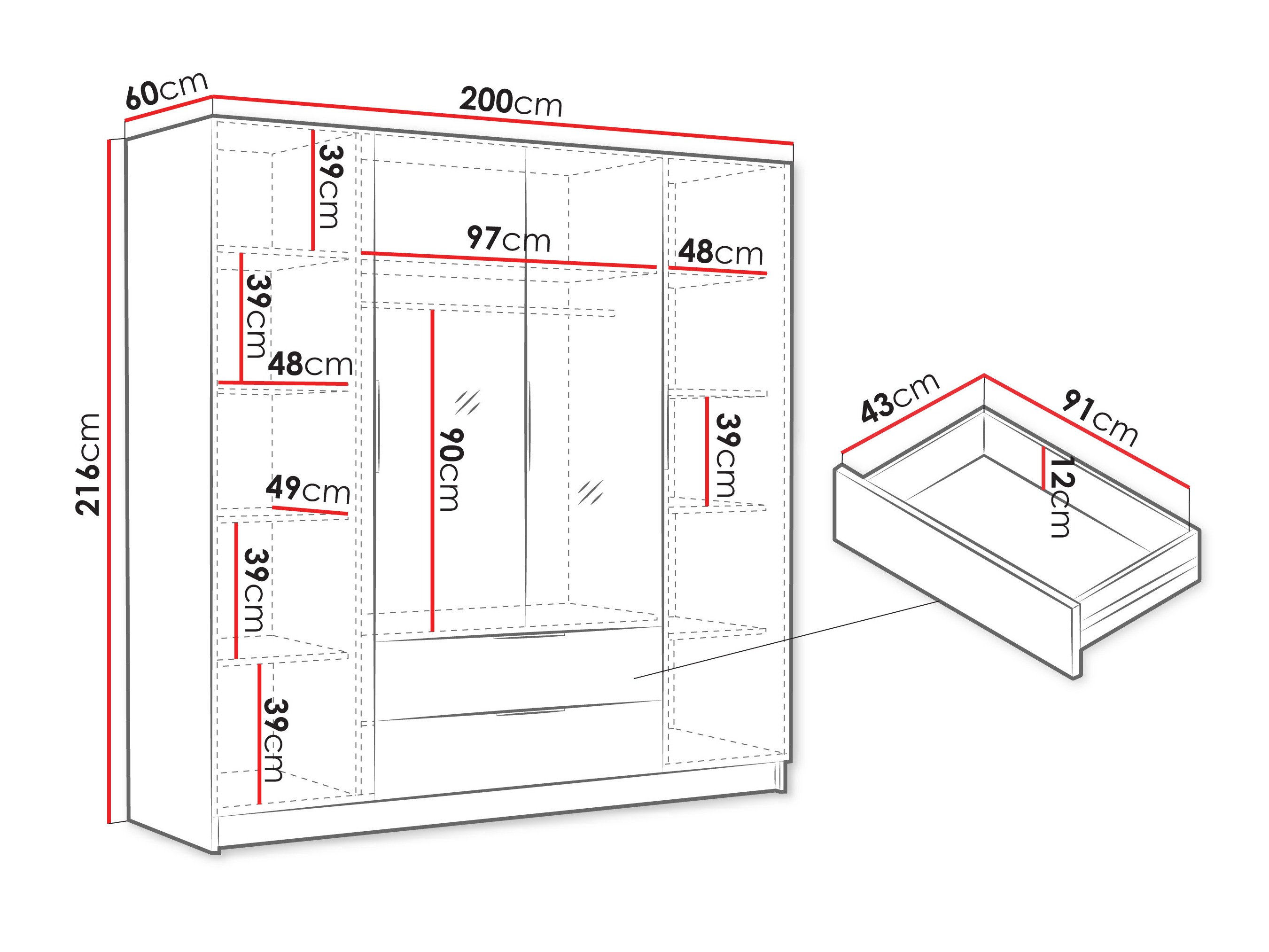 Гардероб Closico Cadron II (Кашмир)
