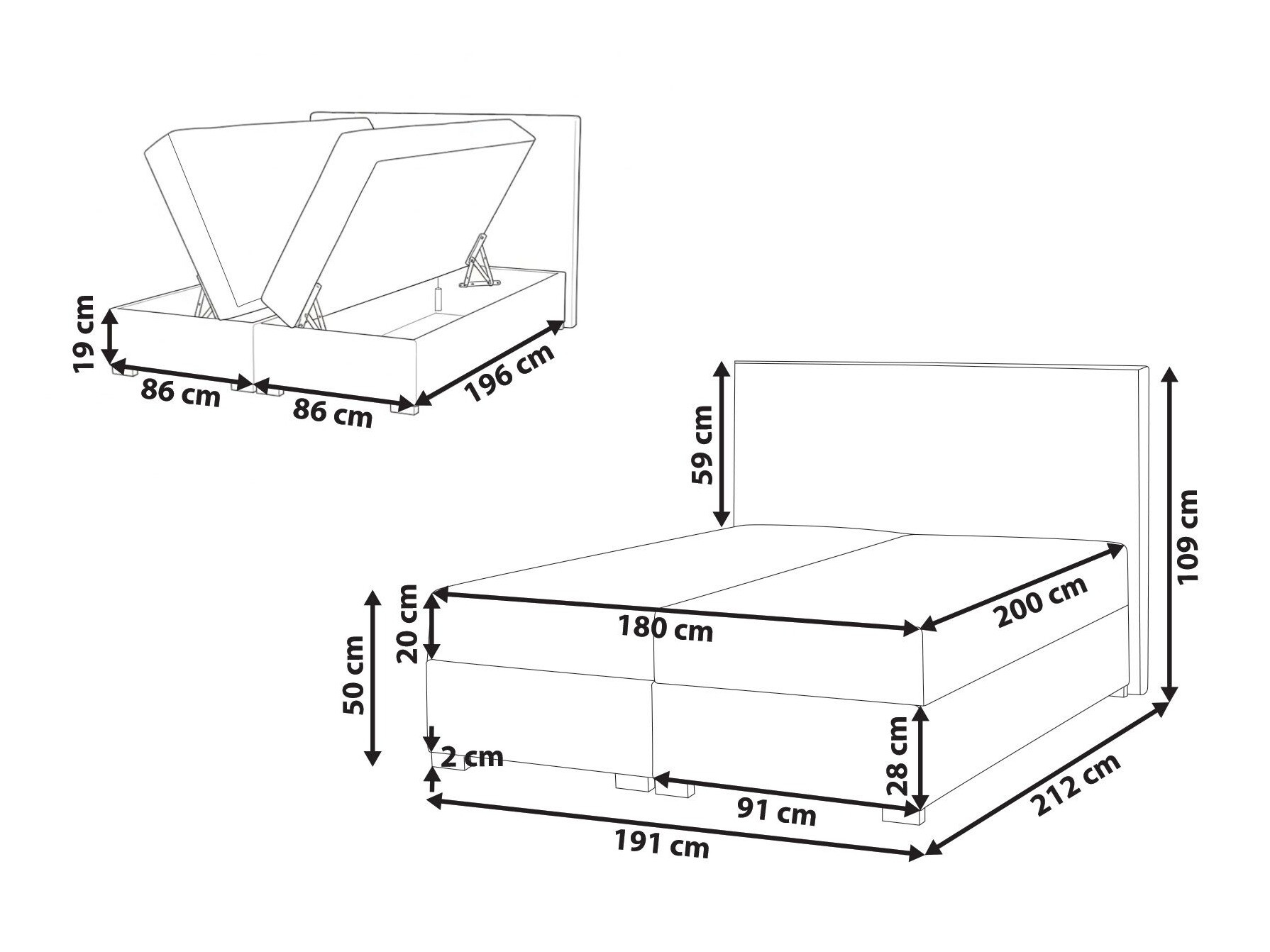 Континентално легло Berwyn 3174 (Taupe)