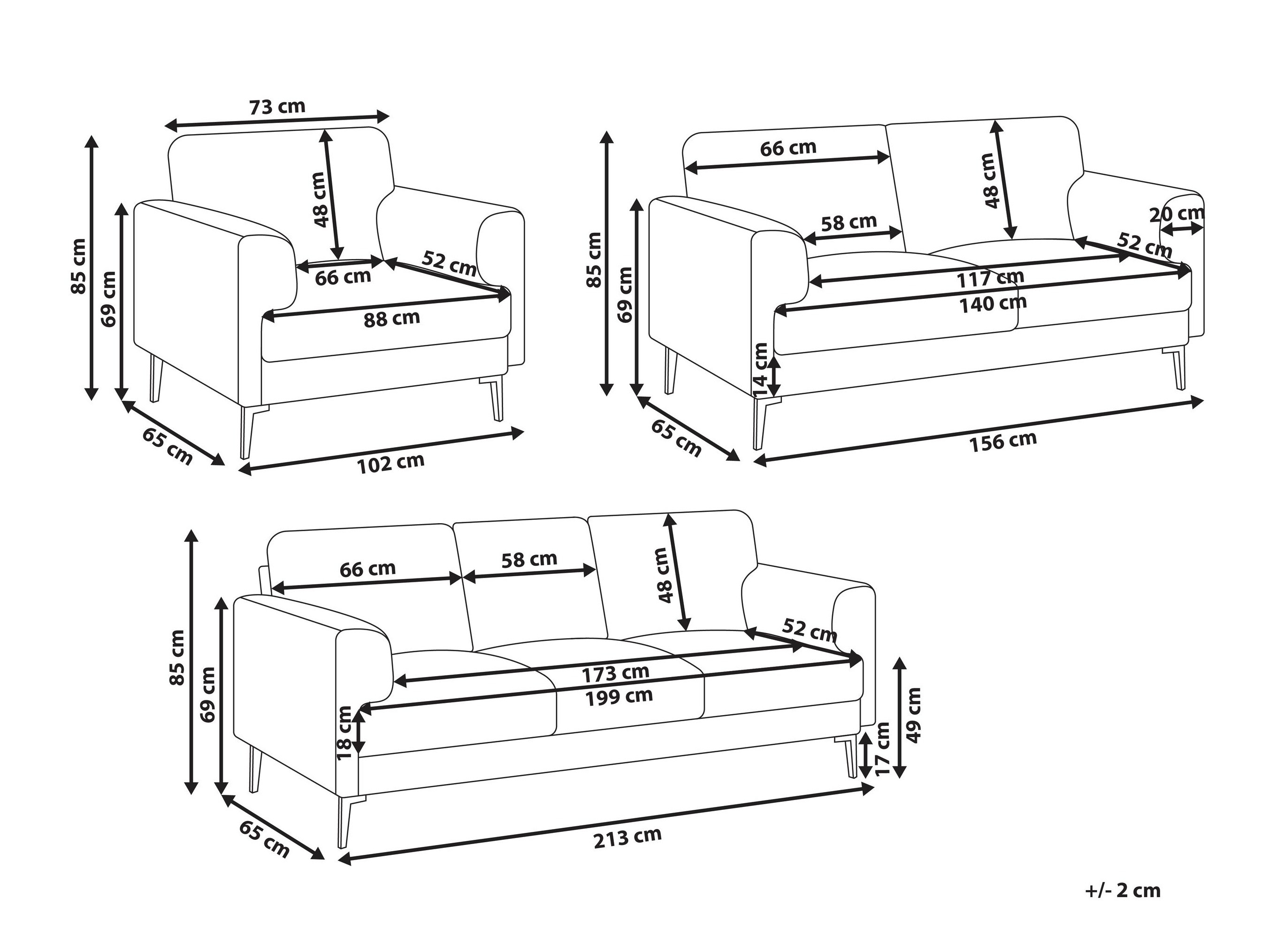 Комплект мека мебел Catcavu 102 (Светло бежово)