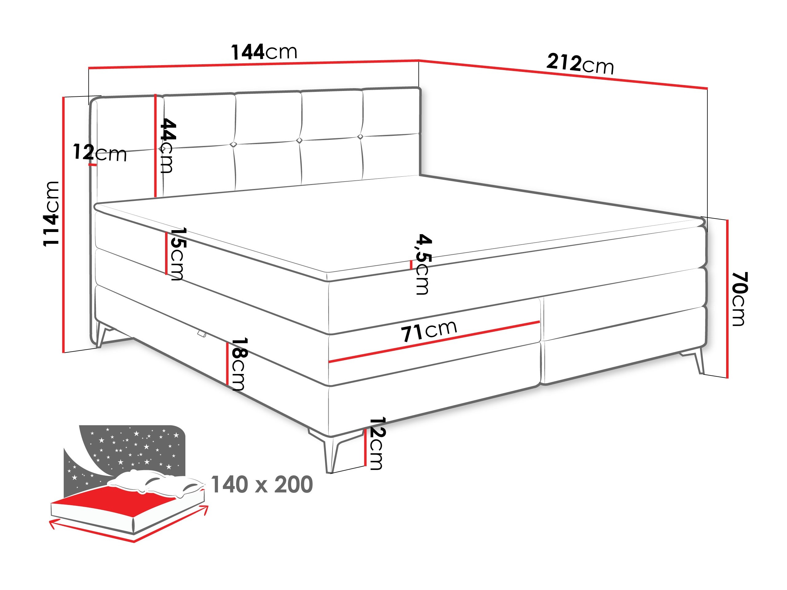 Континентално легло Reston 100