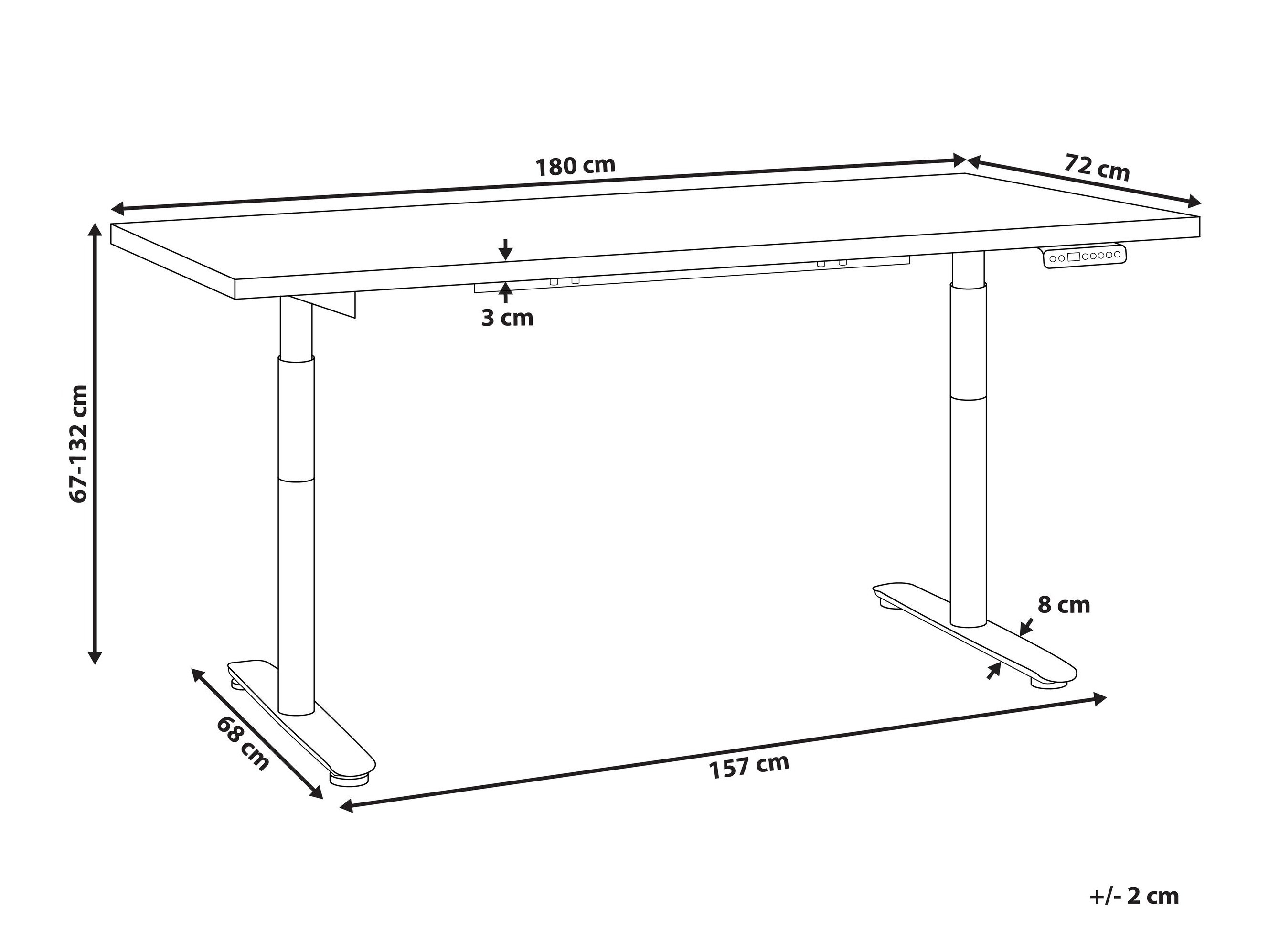 Офис бюро с регулируема височина Berwyn 3188 (Светлокафяво)