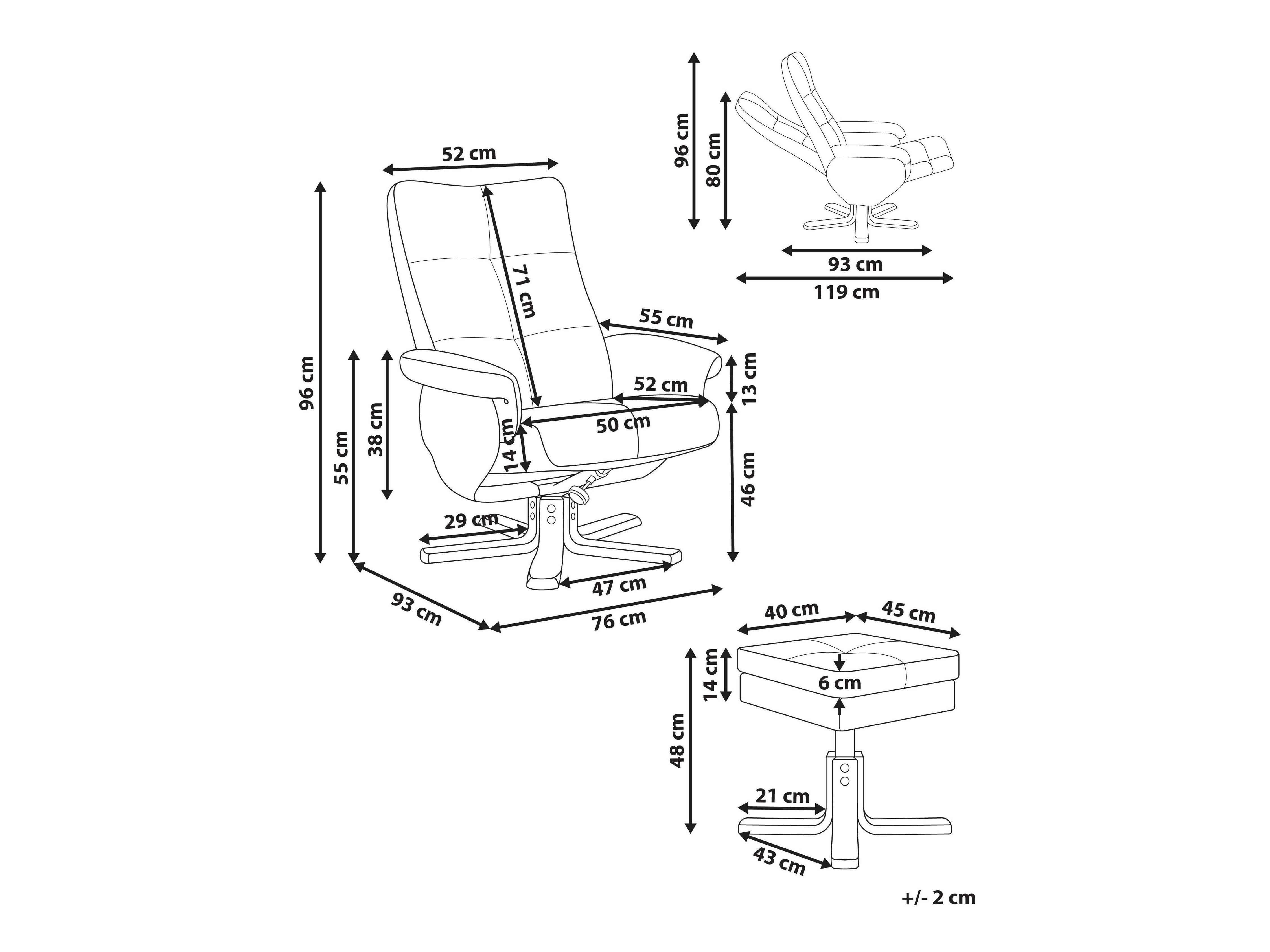 Реклайнер Berwyn 3195 (Бял)