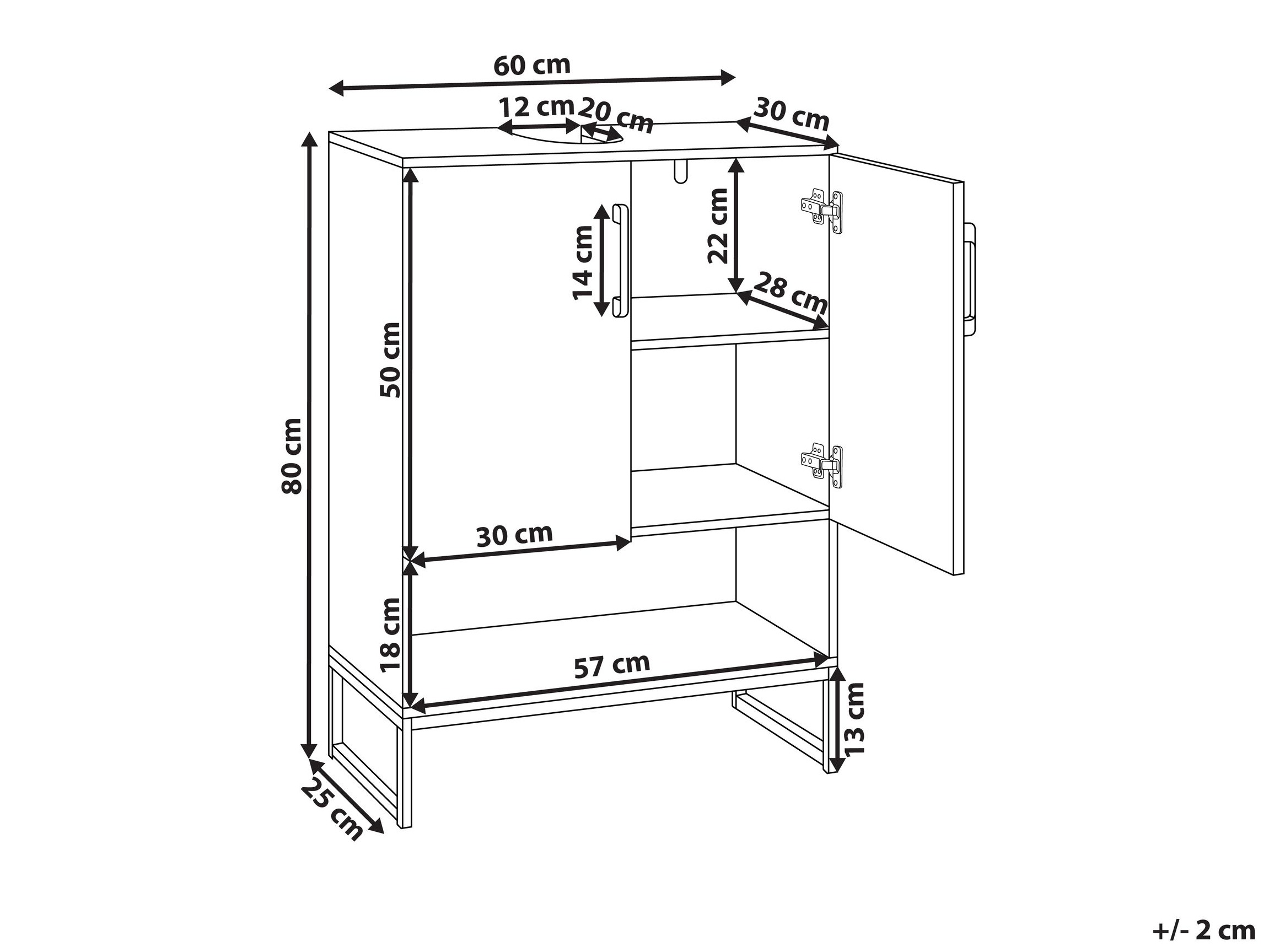 Стоящ шкаф за баня за мивка Berwyn 3196