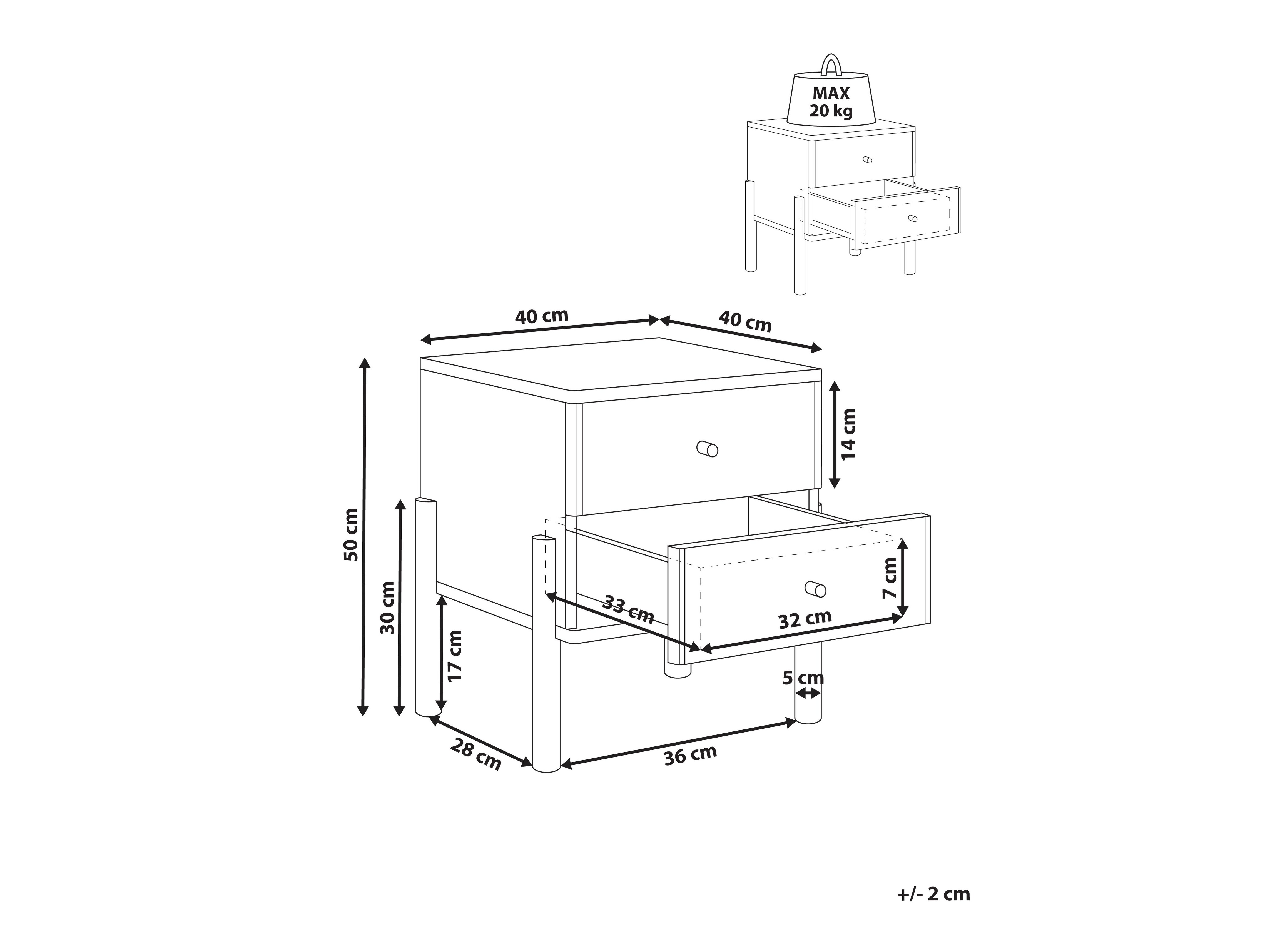 Нощно шкафче Berwyn 3200