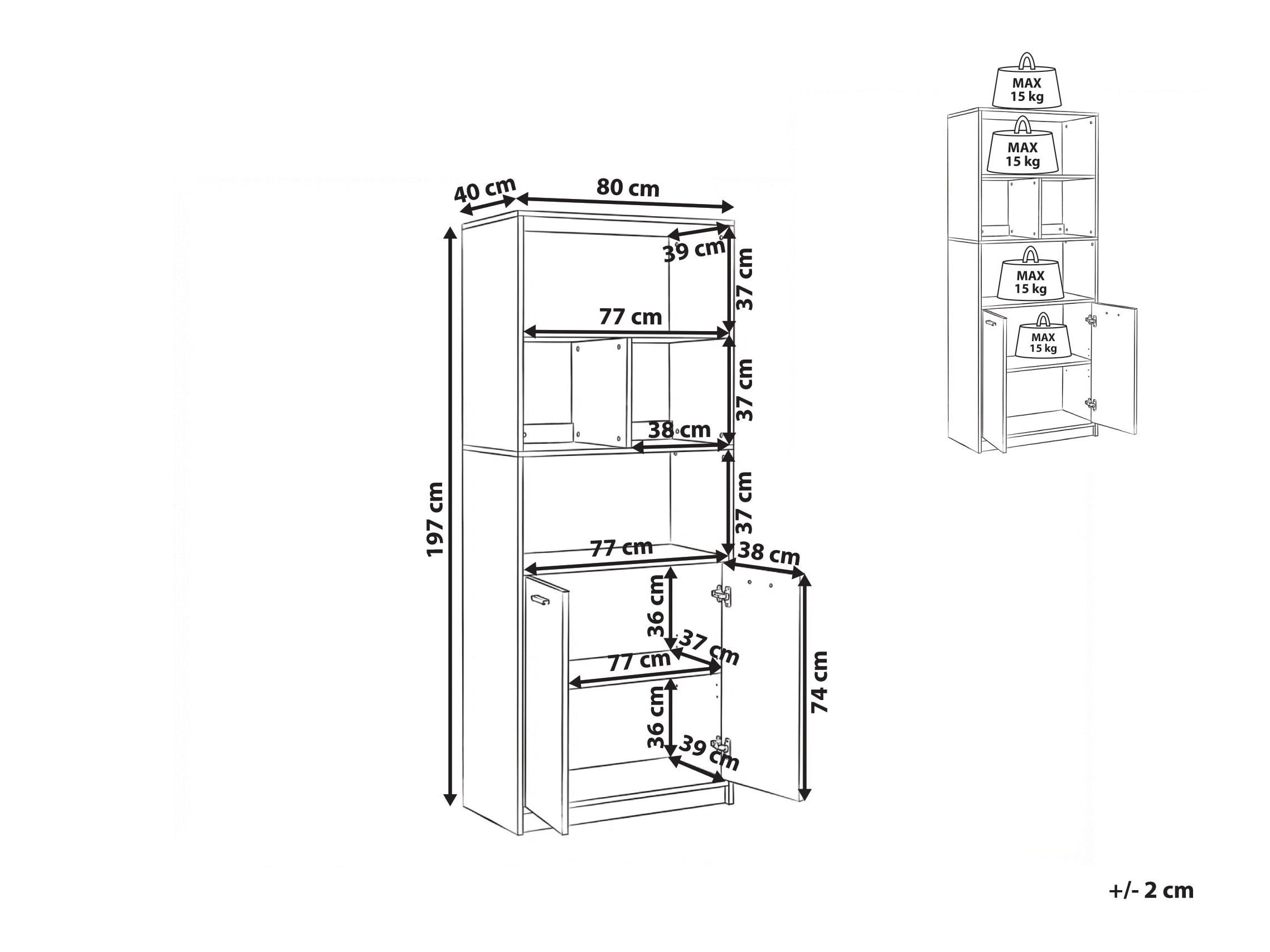 Етажерка Catferu 106 (Бял + Сив)