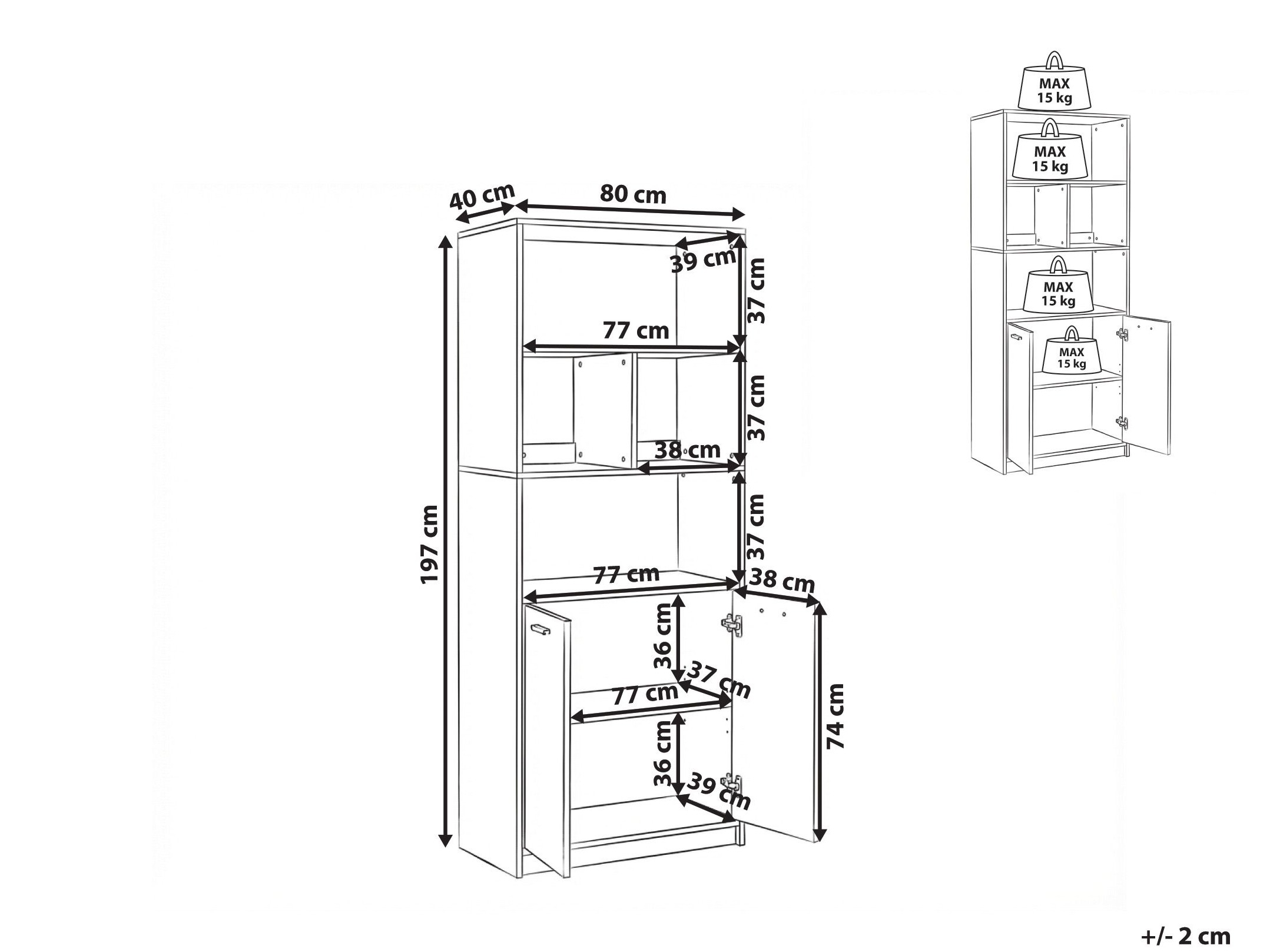 Етажерка Catferu 106 (Черен + Светлокафяво)