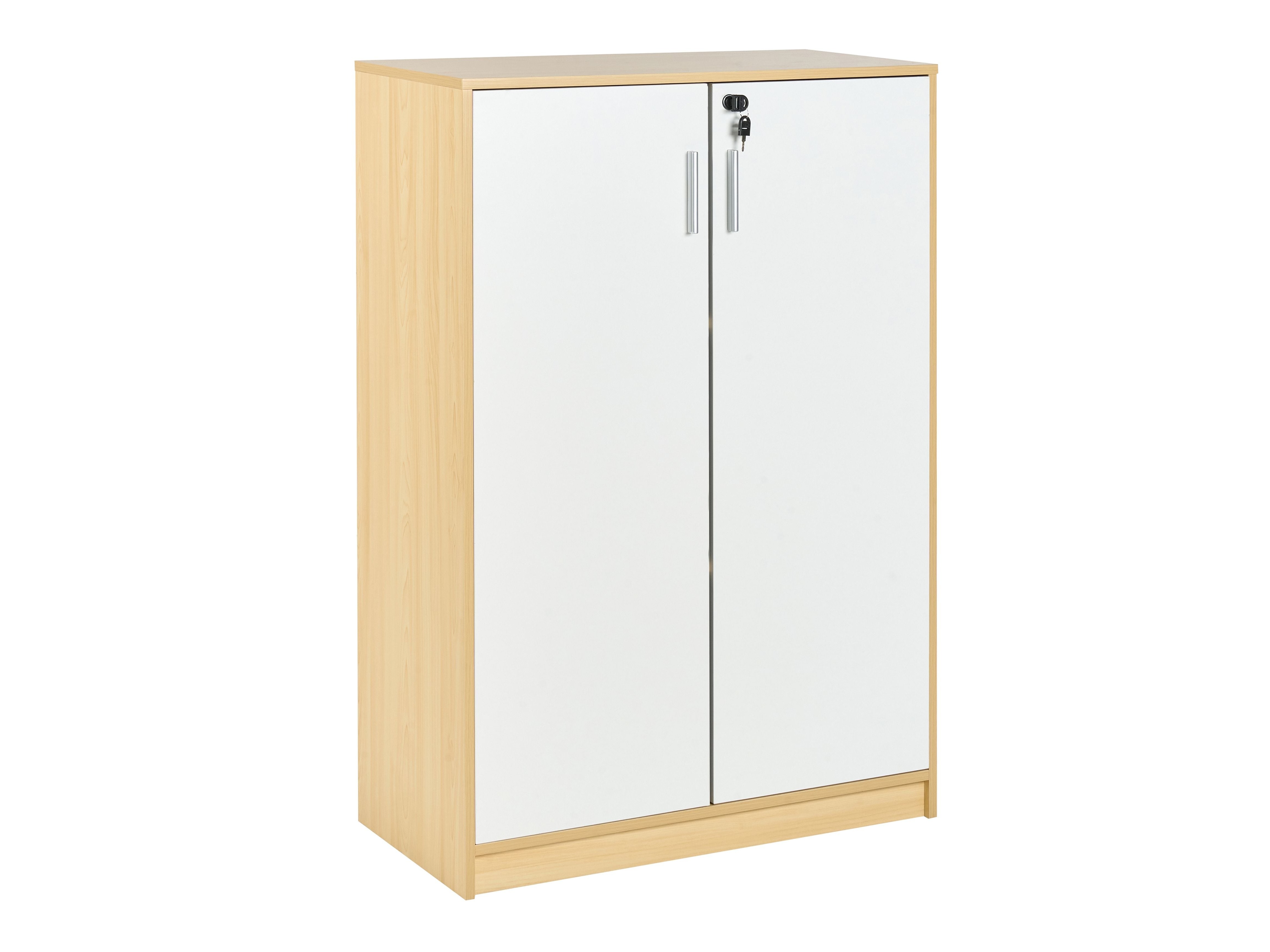 Шкаф Catferu 114 (Ярък дърво + бял)