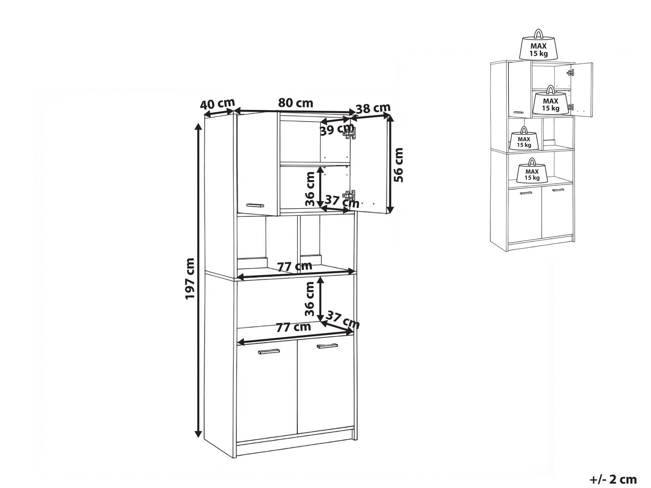 Етажерка Catferu 111 (Бял + Сив)
